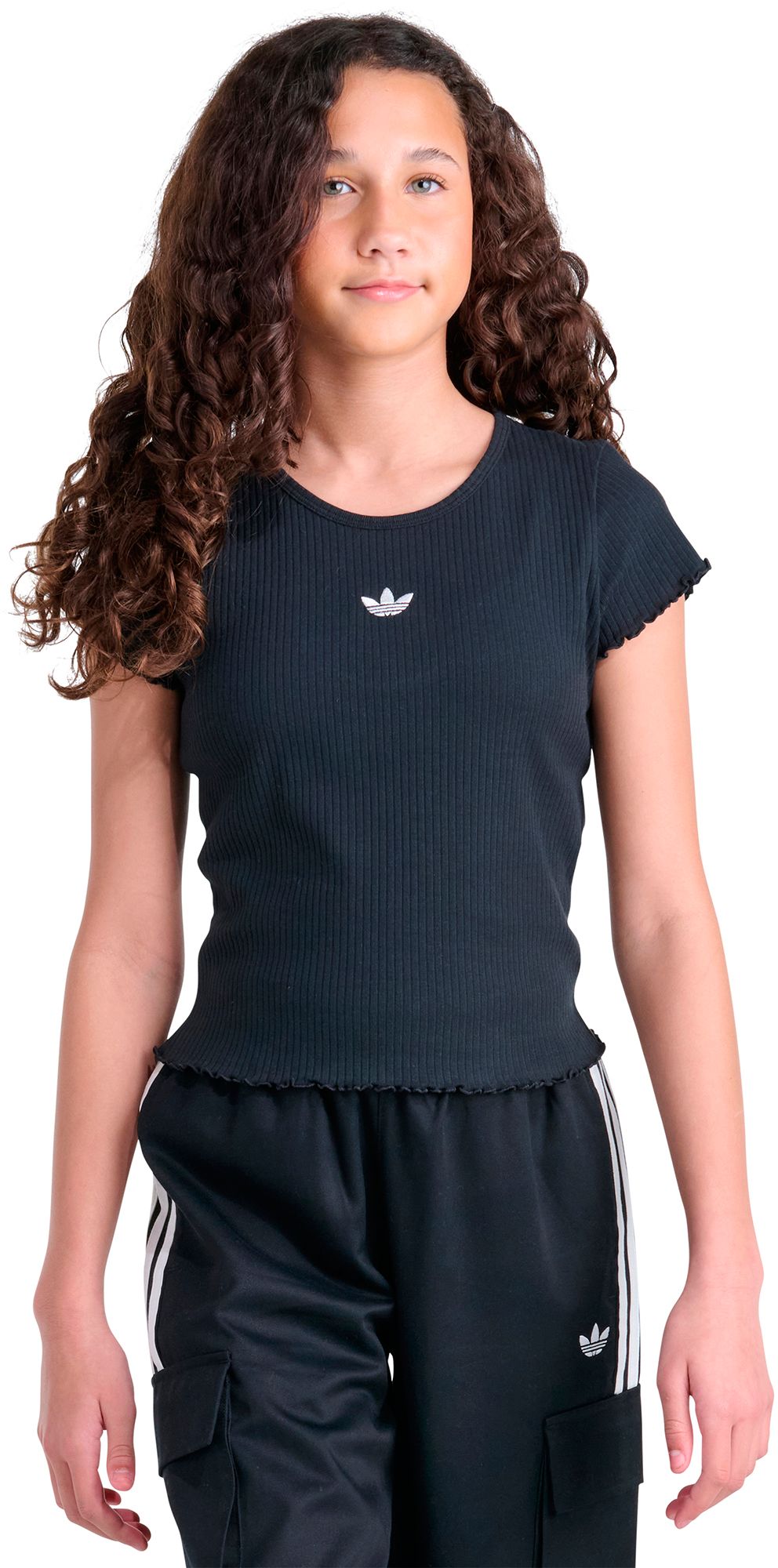 adidas Girls' Originals Essential Rib Tee