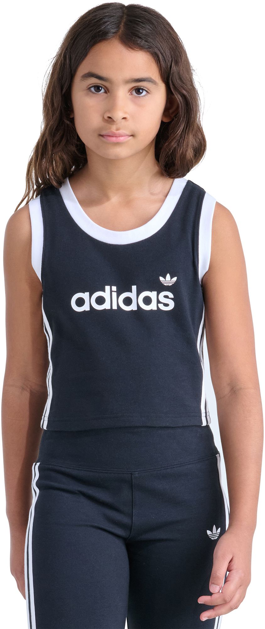 adidas Girls' Originals 3-Stripe Cotton Tank