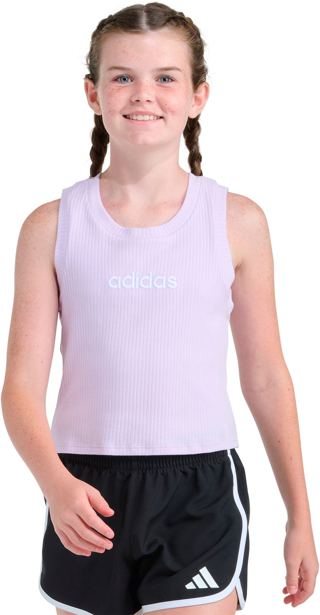 adidas Girls' Sleeveless Rib Tank Top