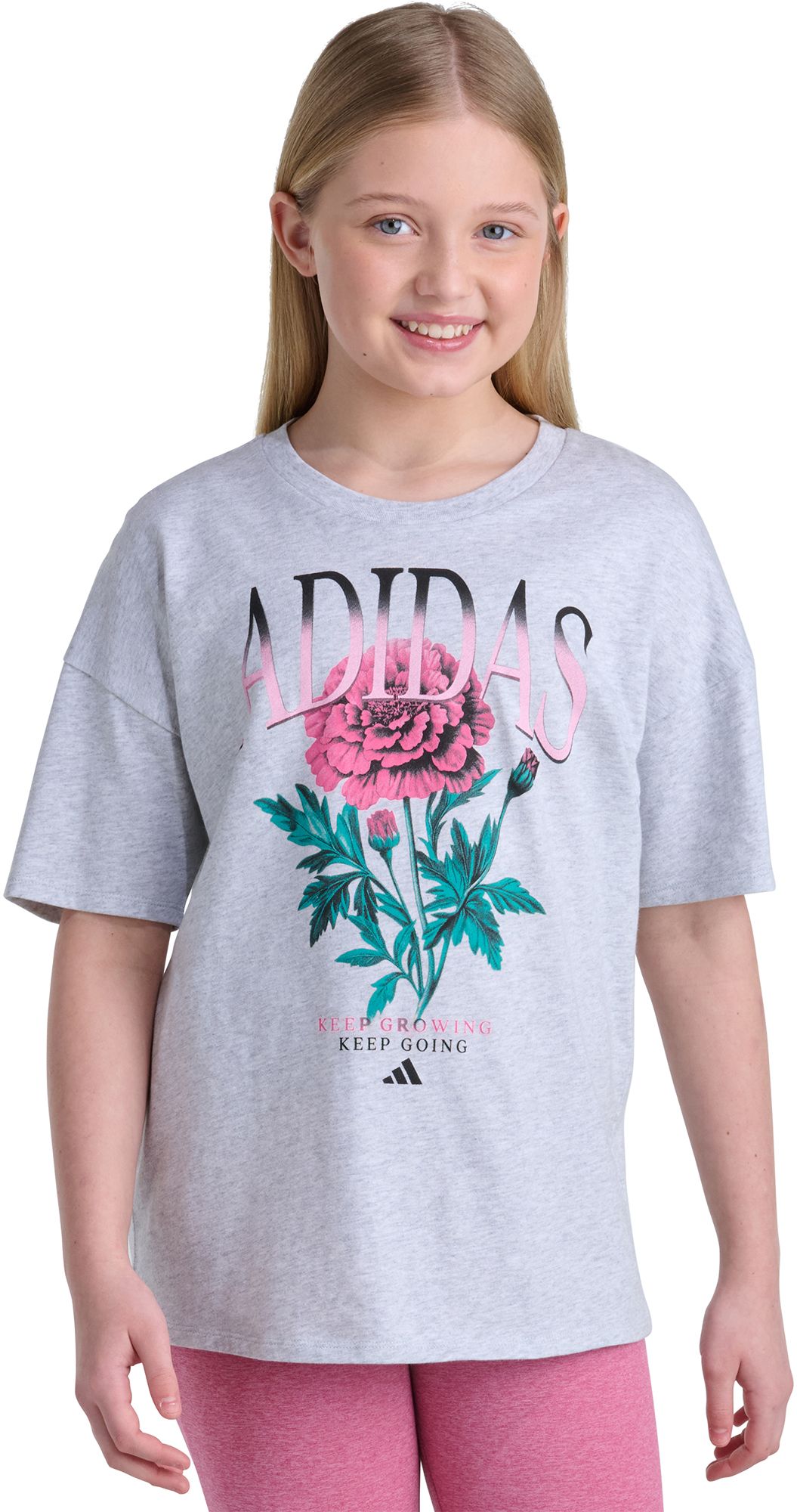 adidas Girls' Boyfriend Heather Graphic Tee
