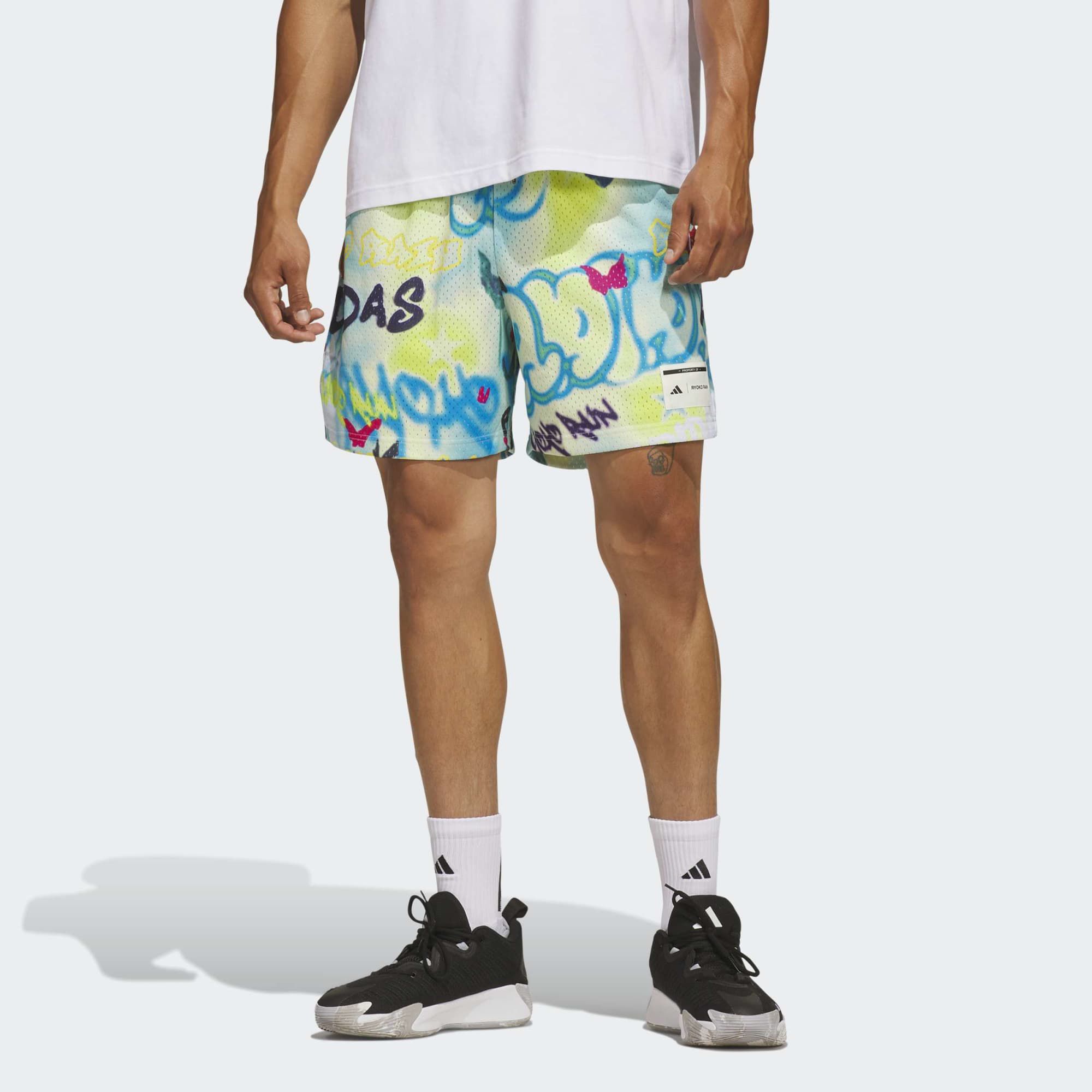 adidas Men's Ryoko Rain Graffiti Short, Medium, Off White