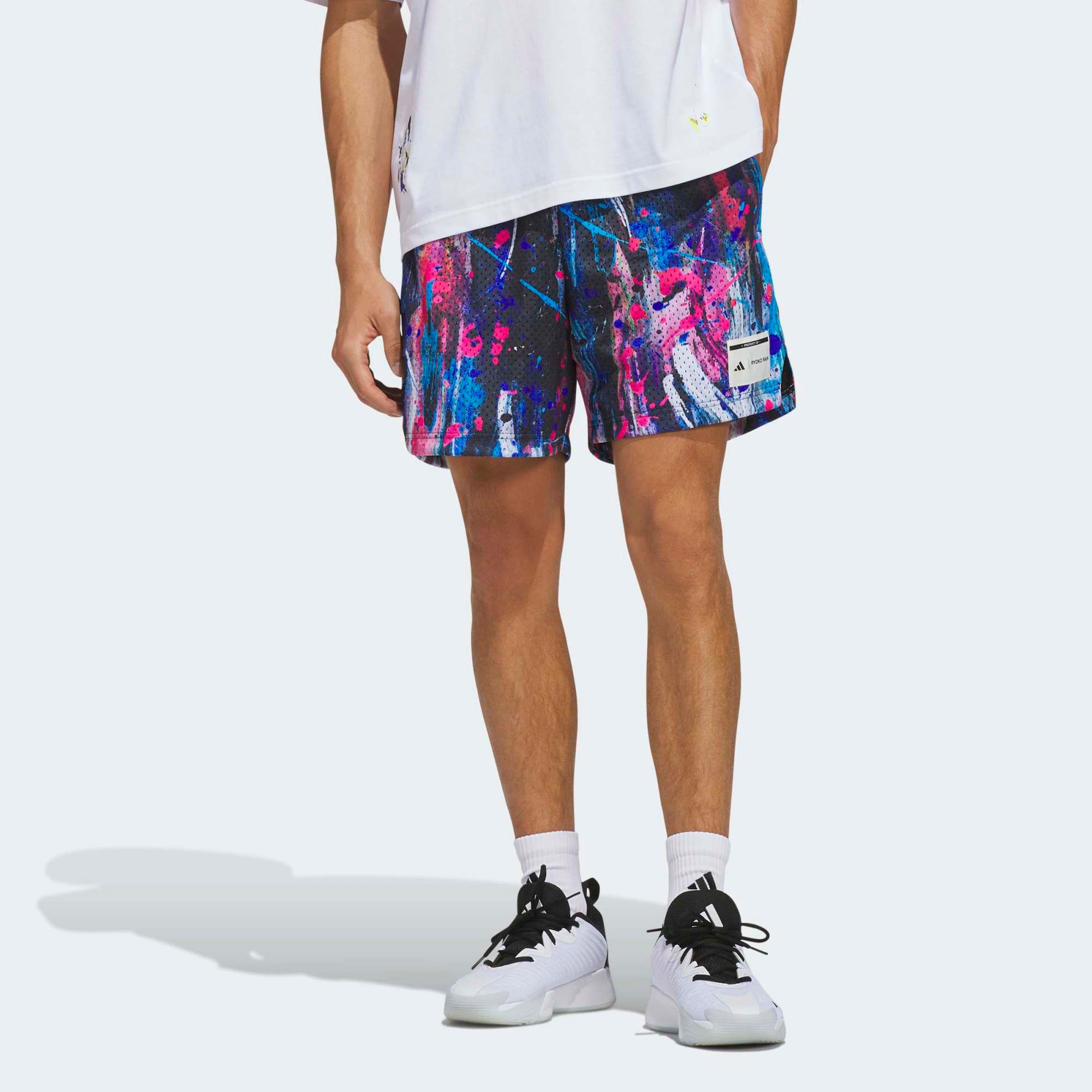 adidas Men's Ryoko Rain Paint Short, Medium, Pink Fusion
