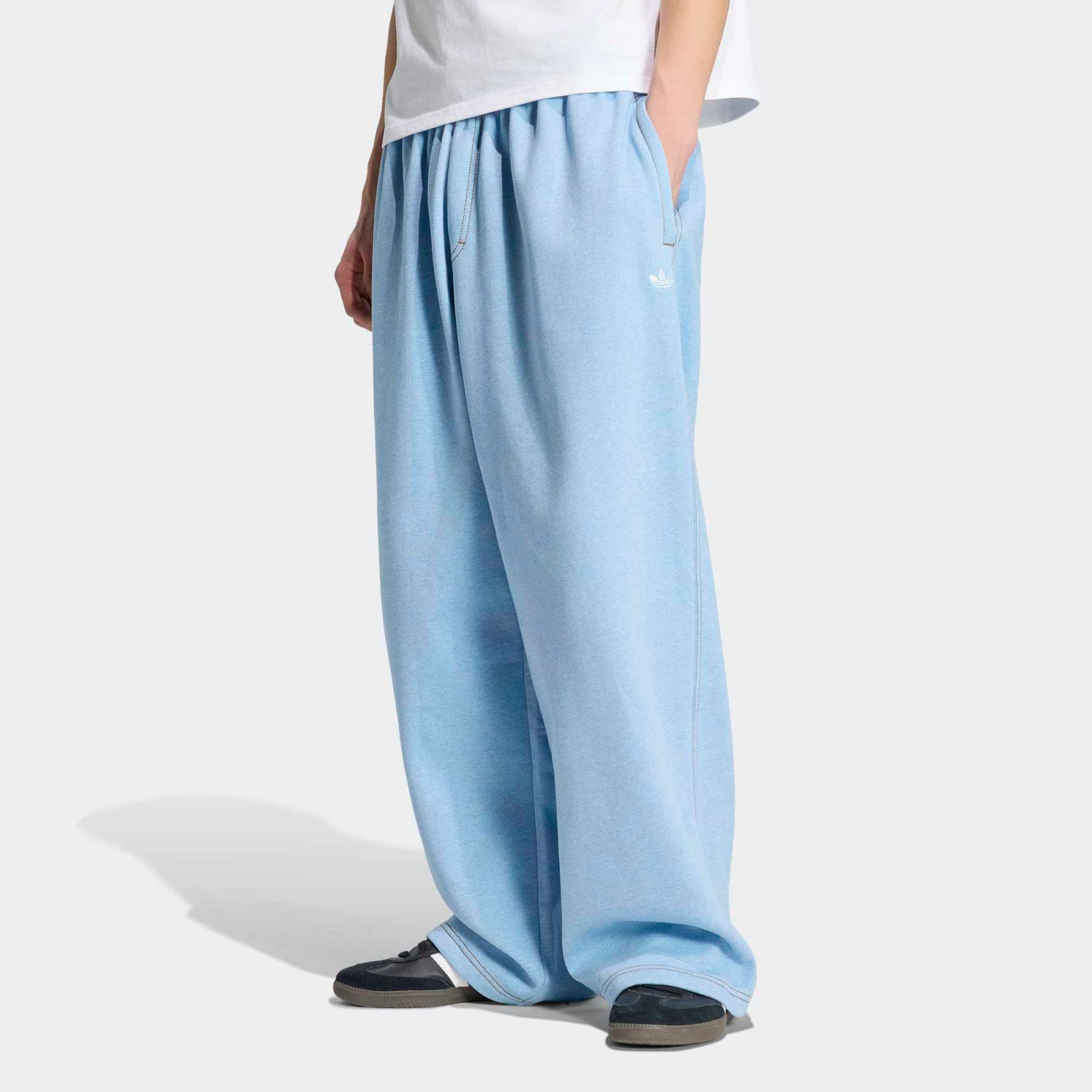 adidas Originals Men's Trefoil Essentials Melange Baggy Open Hem Pants