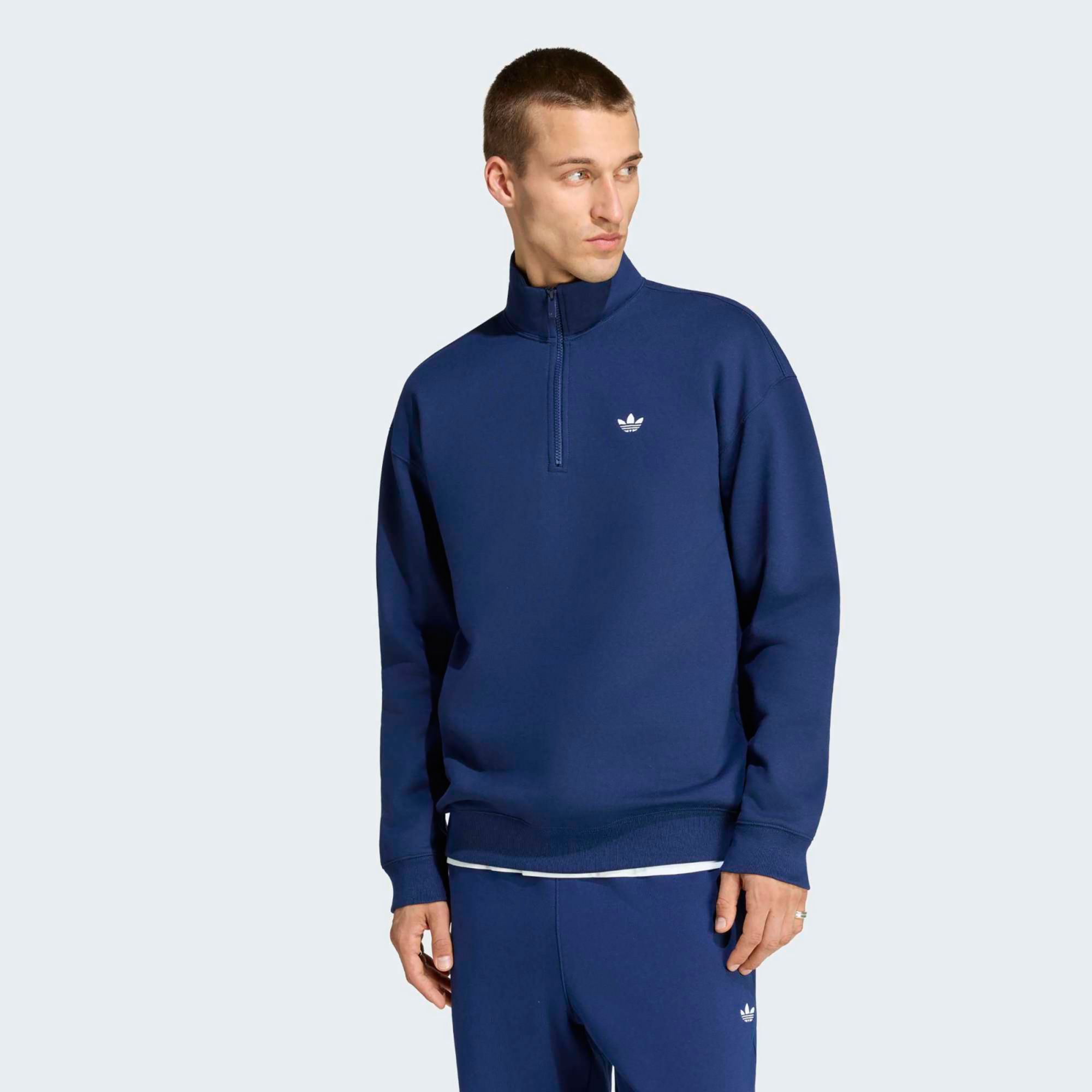 adidas Men's Essentials Solid 1/4 Zip, XL, Night Indigo