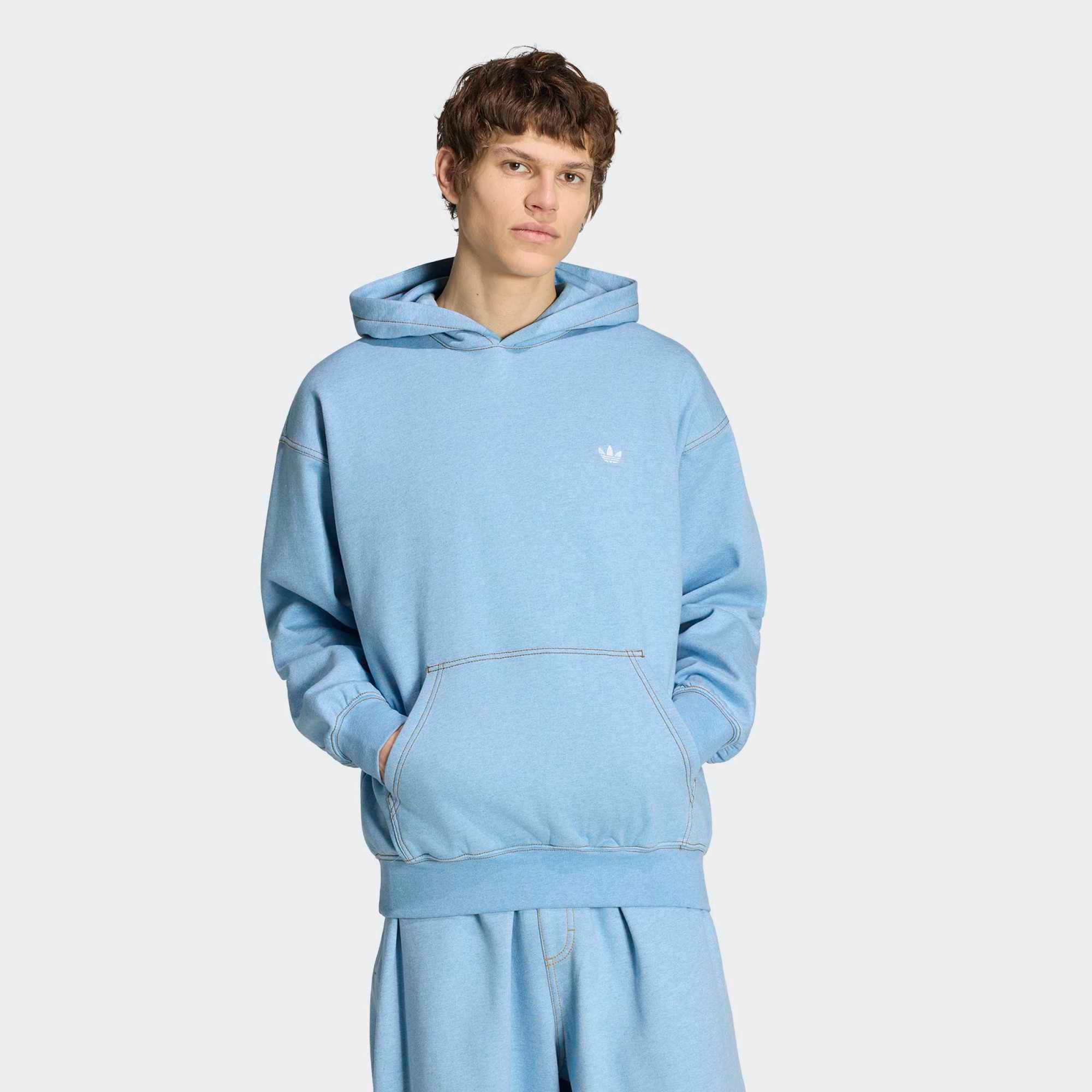 adidas Originals Men's Trefoil Essentials Melange Loose Hoodie