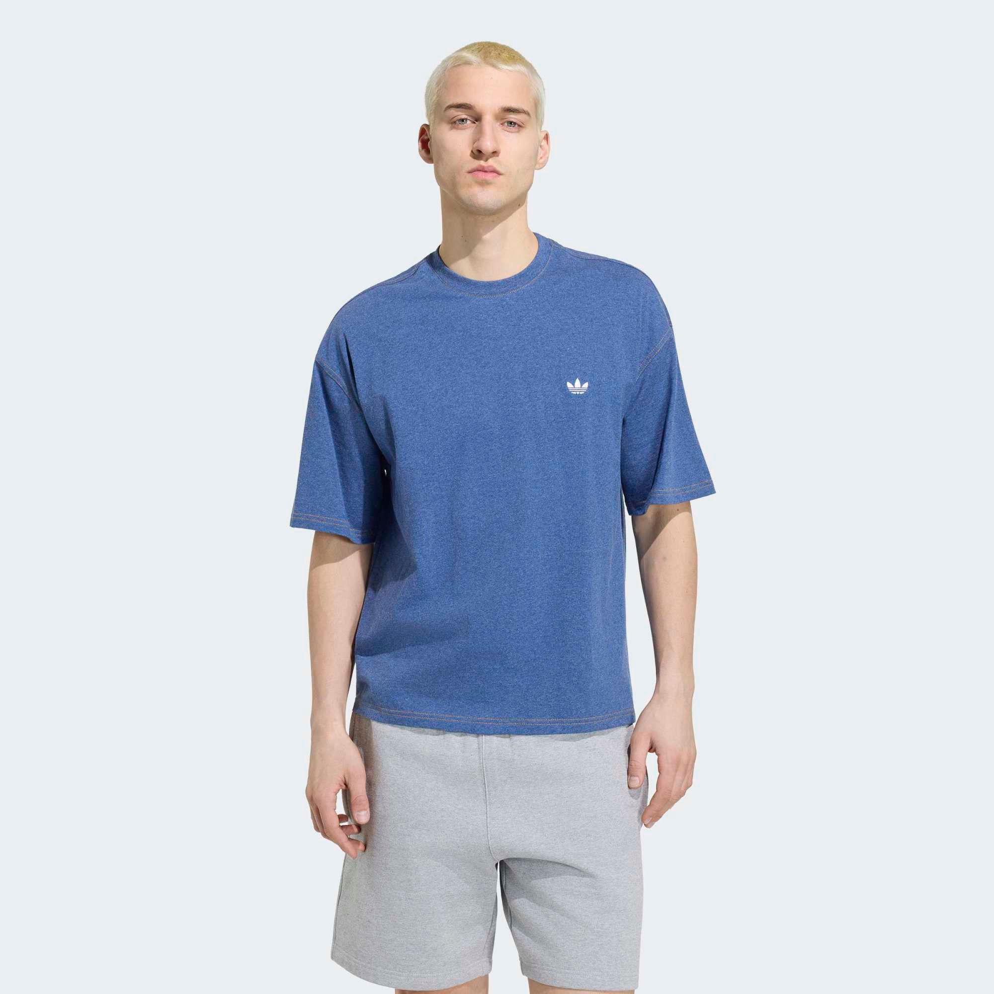adidas Originals Men's Trefoil Essentials Melange Loose Cropped Tee