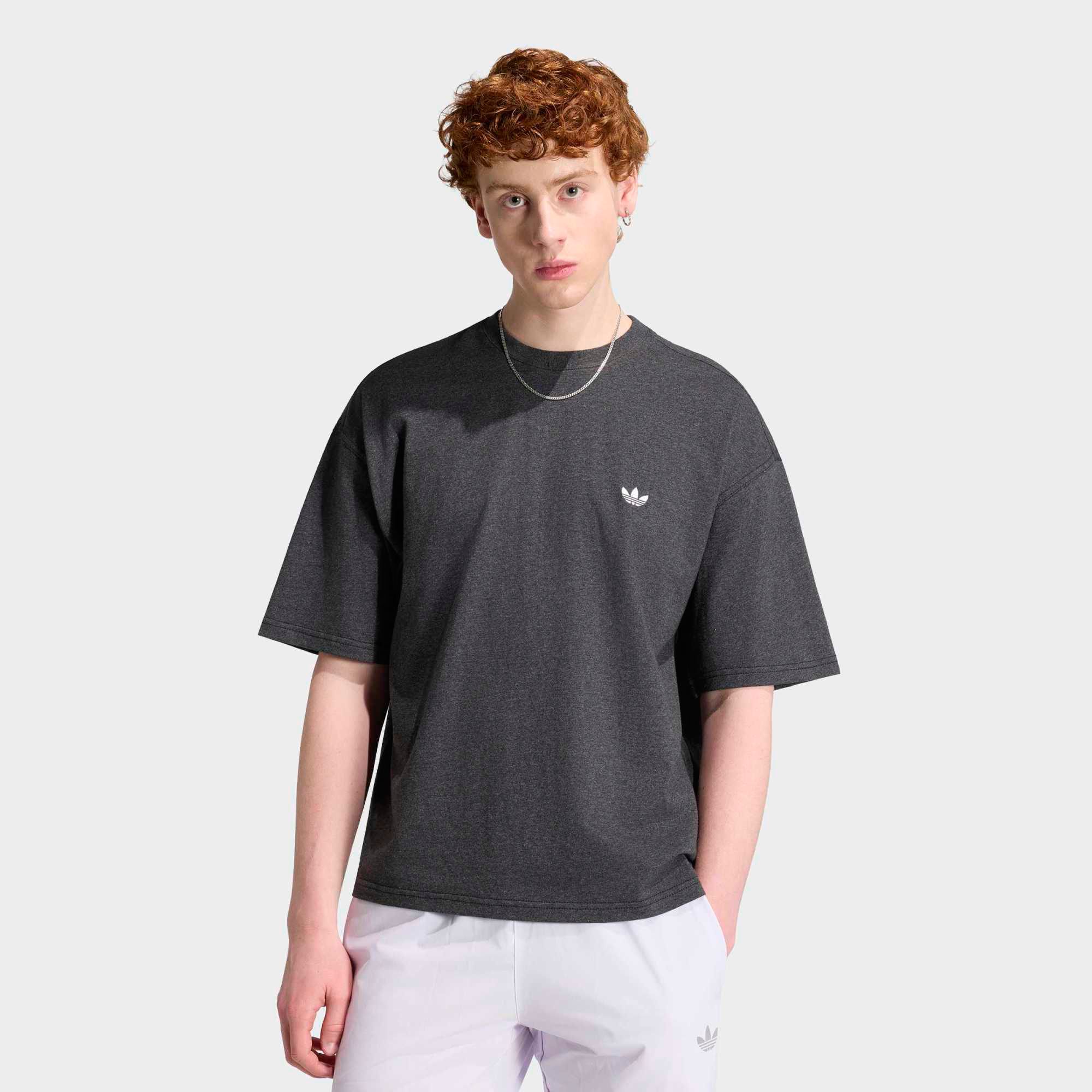adidas Originals Men's Trefoil Essentials Melange Loose Cropped Tee