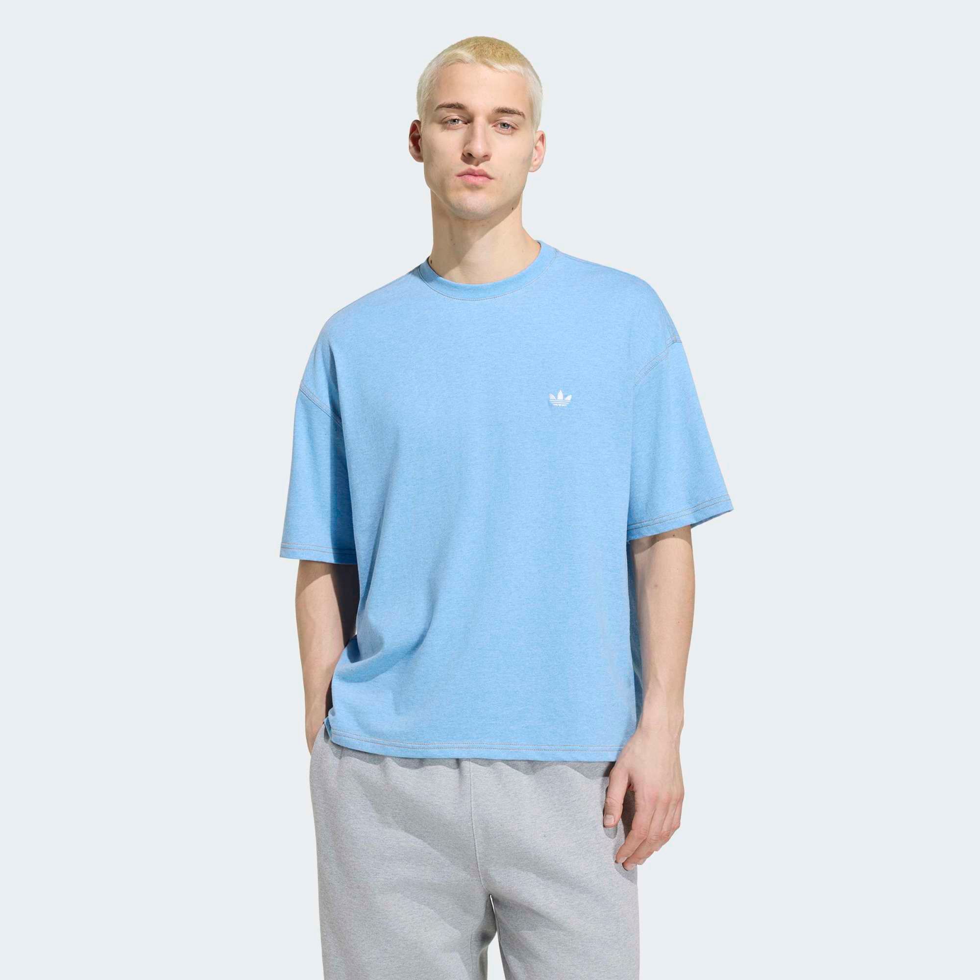 adidas Originals Men's Trefoil Essentials Melange Loose Cropped Tee