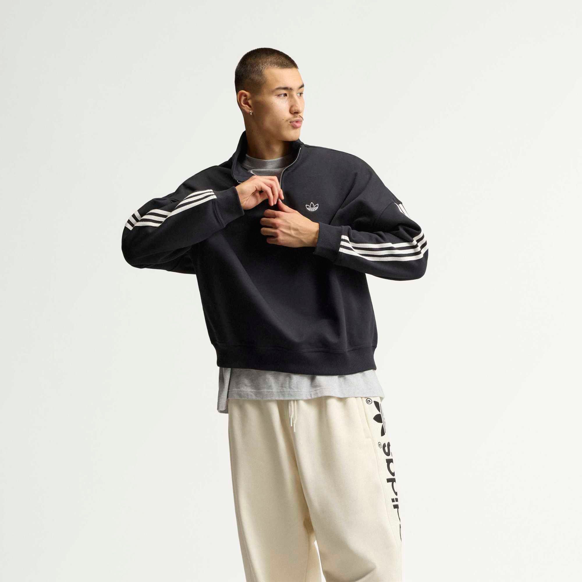 adidas Originals Men's adiSignature Firebird 3 Stripes Half Zip Sweatshirt