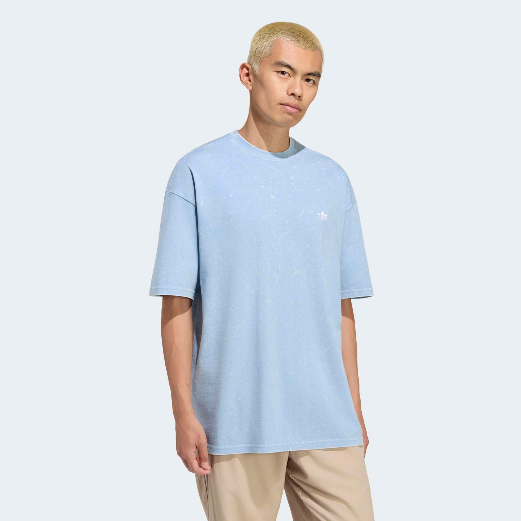 adidas Originals Men's Trefoil Essentials Washed Loose Dropped Shoulder T-Shirt