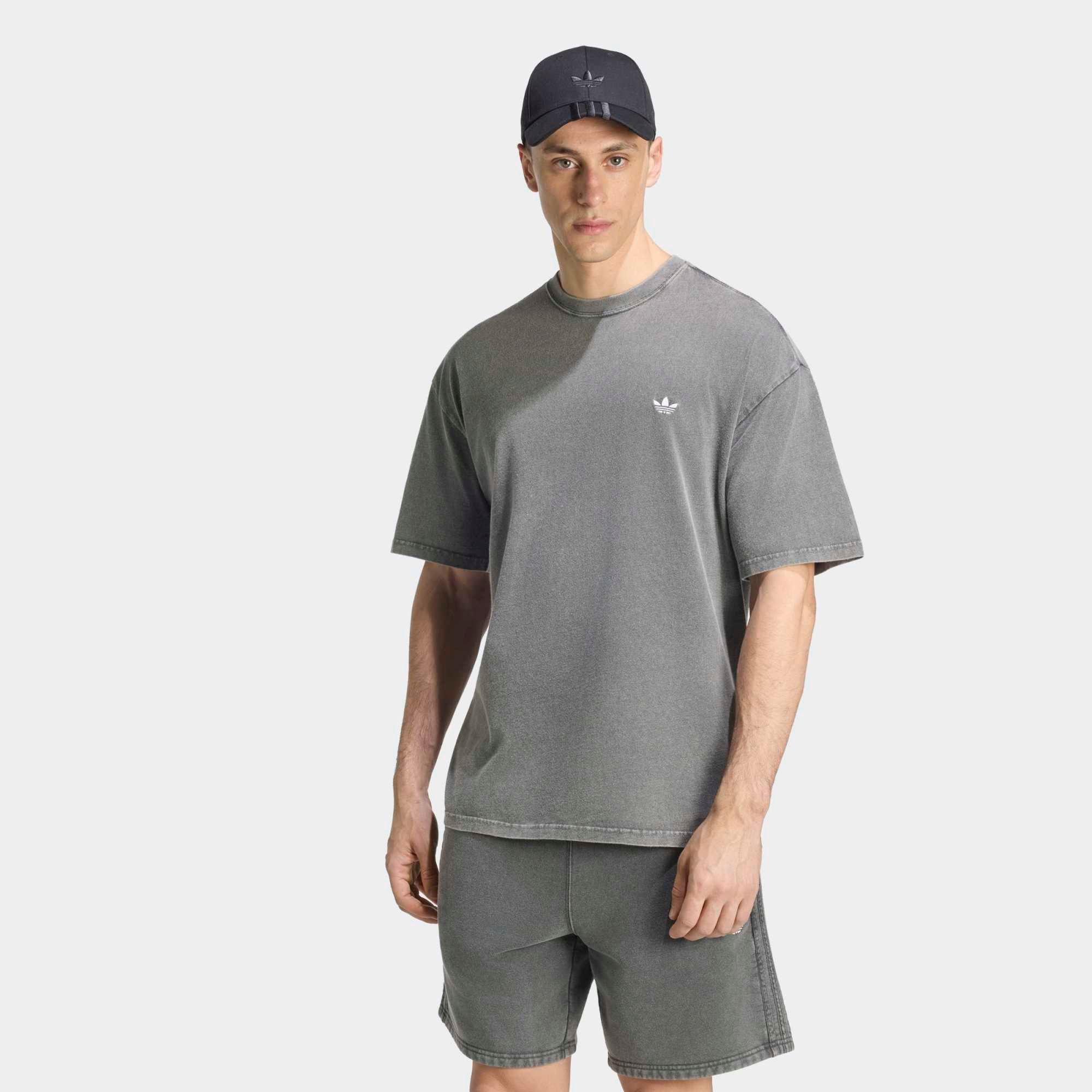 adidas Originals Men's Trefoil Essentials Washed Loose Dropped Shoulder T-Shirt