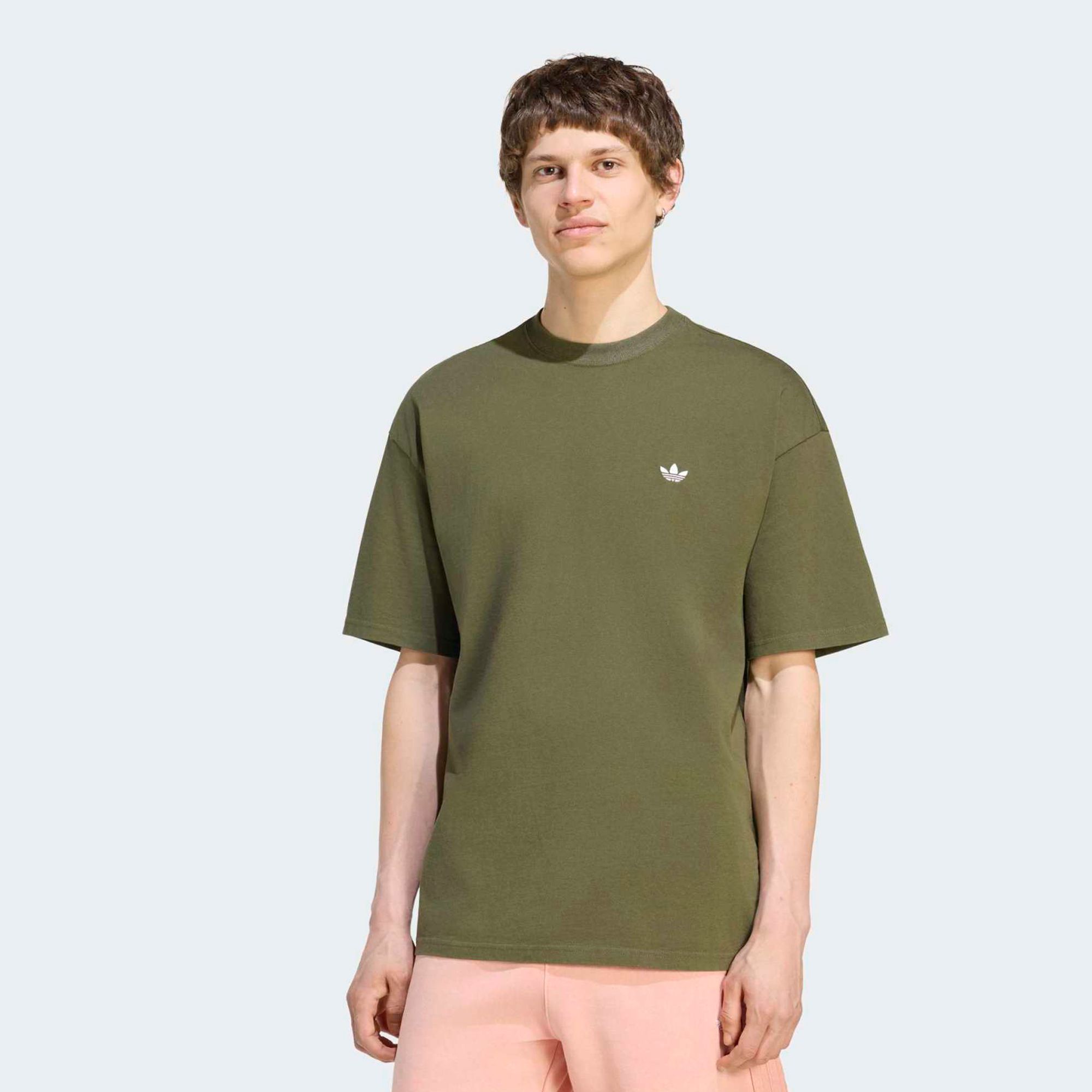 adidas Originals Men's Trefoil Essentials Washed Loose Dropped Shoulder T-Shirt, XS, Night Cargo
