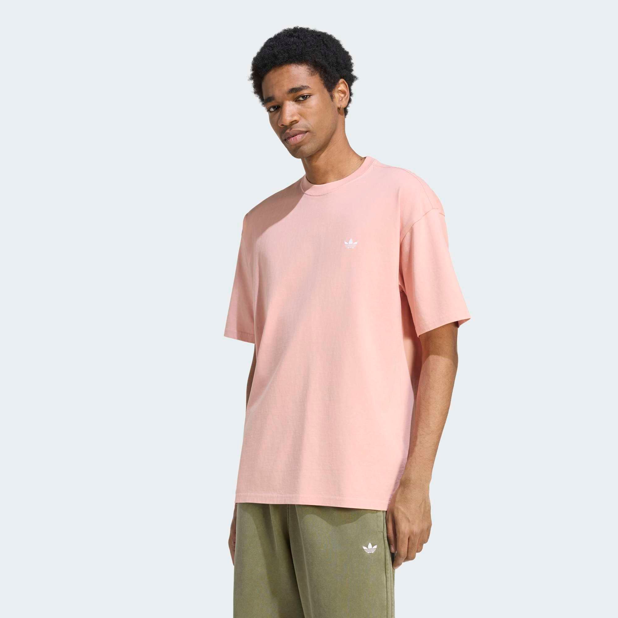 adidas Originals Men's Trefoil Essentials Washed Loose Dropped Shoulder T-Shirt