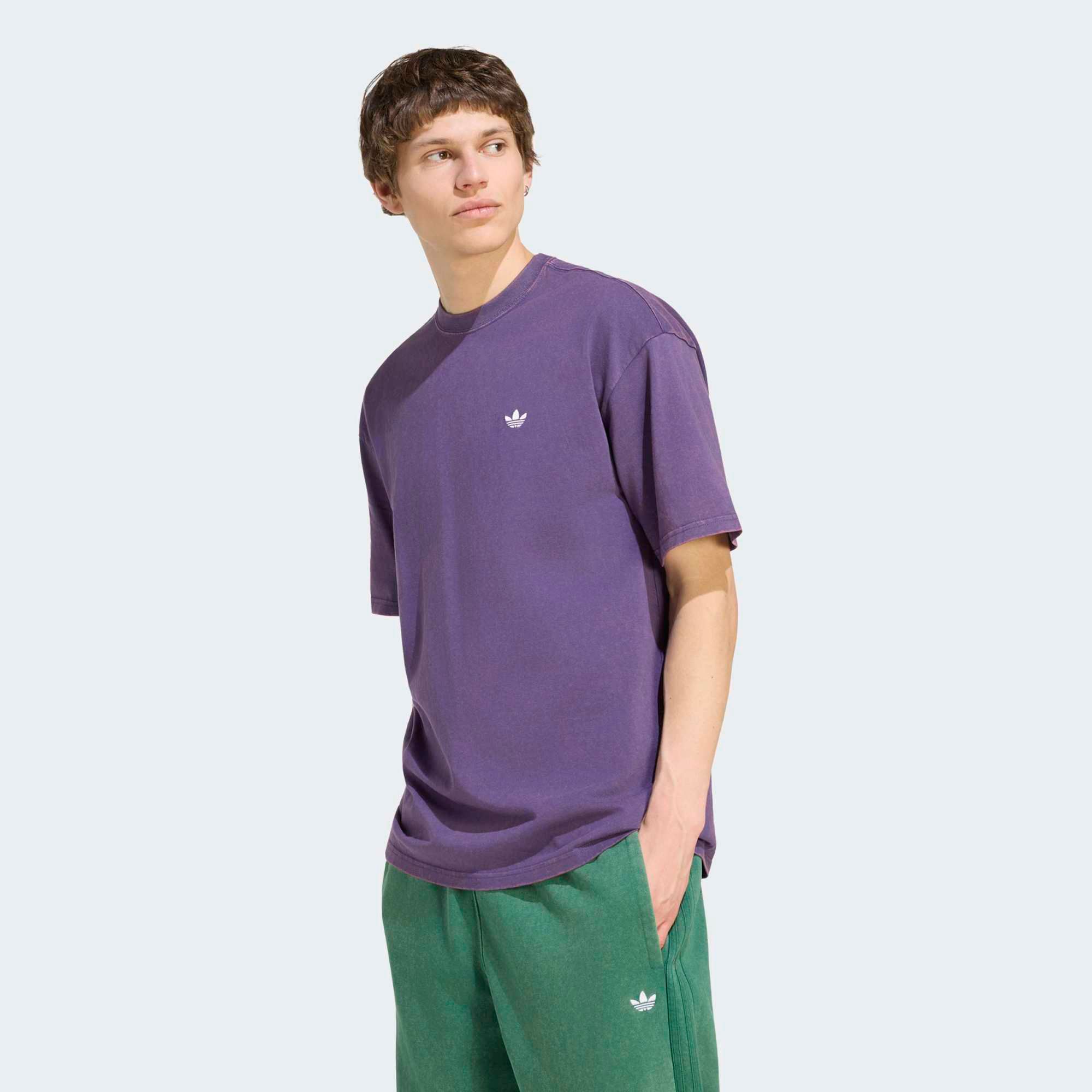 adidas Originals Men's Trefoil Essentials Washed Loose Dropped Shoulder T-Shirt