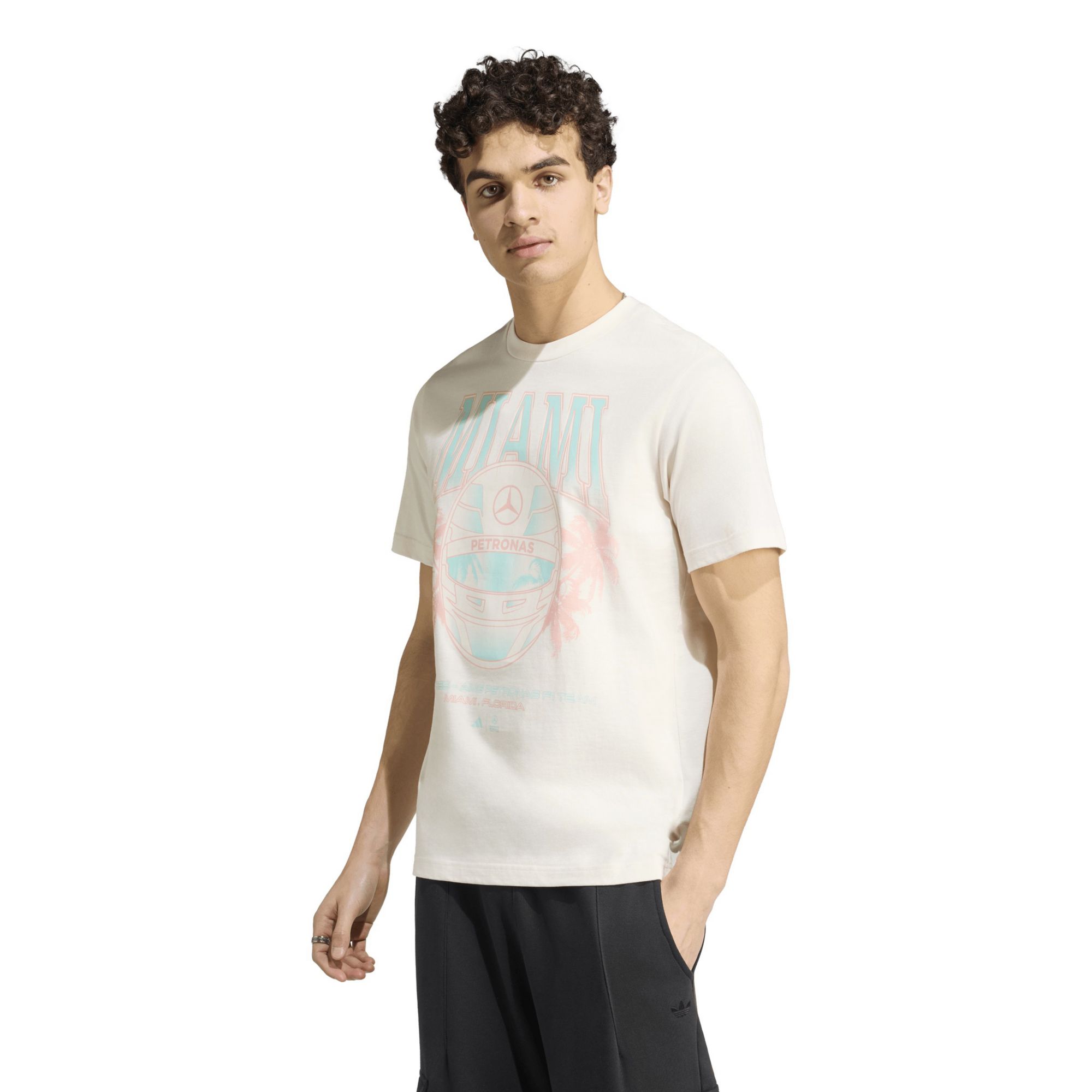 adidas Men's F1 Mercedes Off White T-Shirt