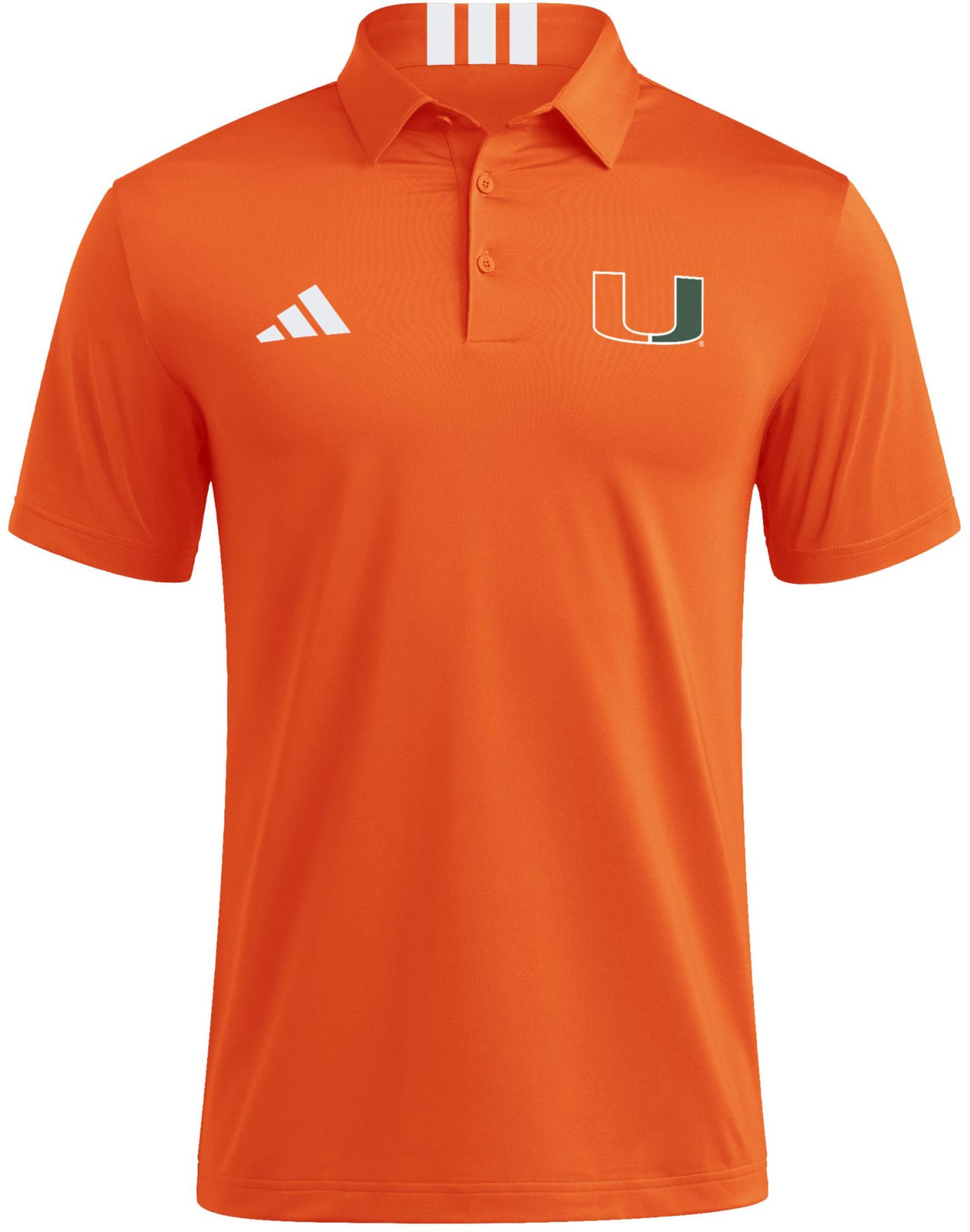 adidas Men's Miami Hurricanes 3-Stripes Polo