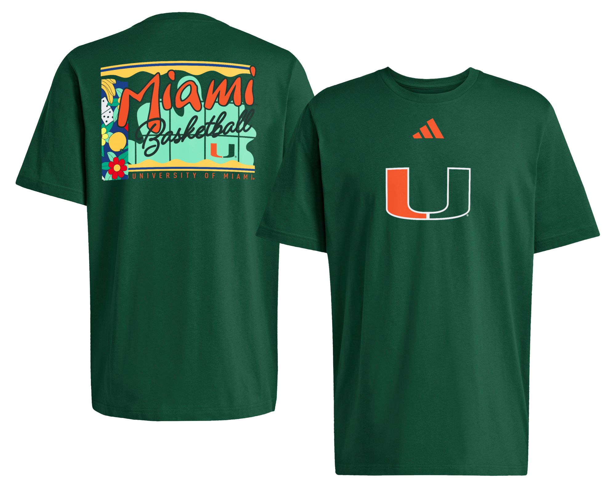 adidas Men's Miami Hurricanes Basketball T-Shirt