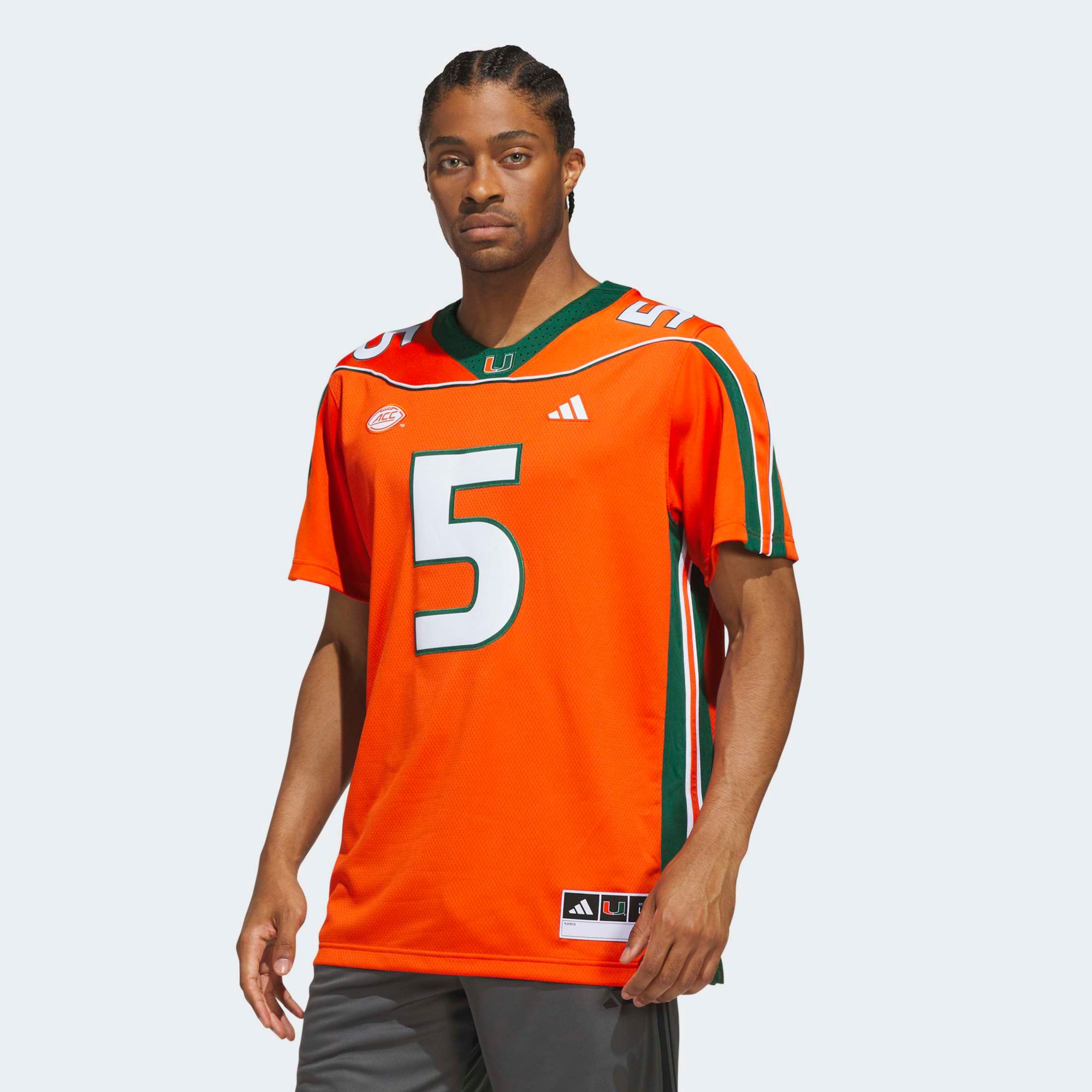 adidas Men's Miami Hurricanes Andre Johnson Premier Football Jersey