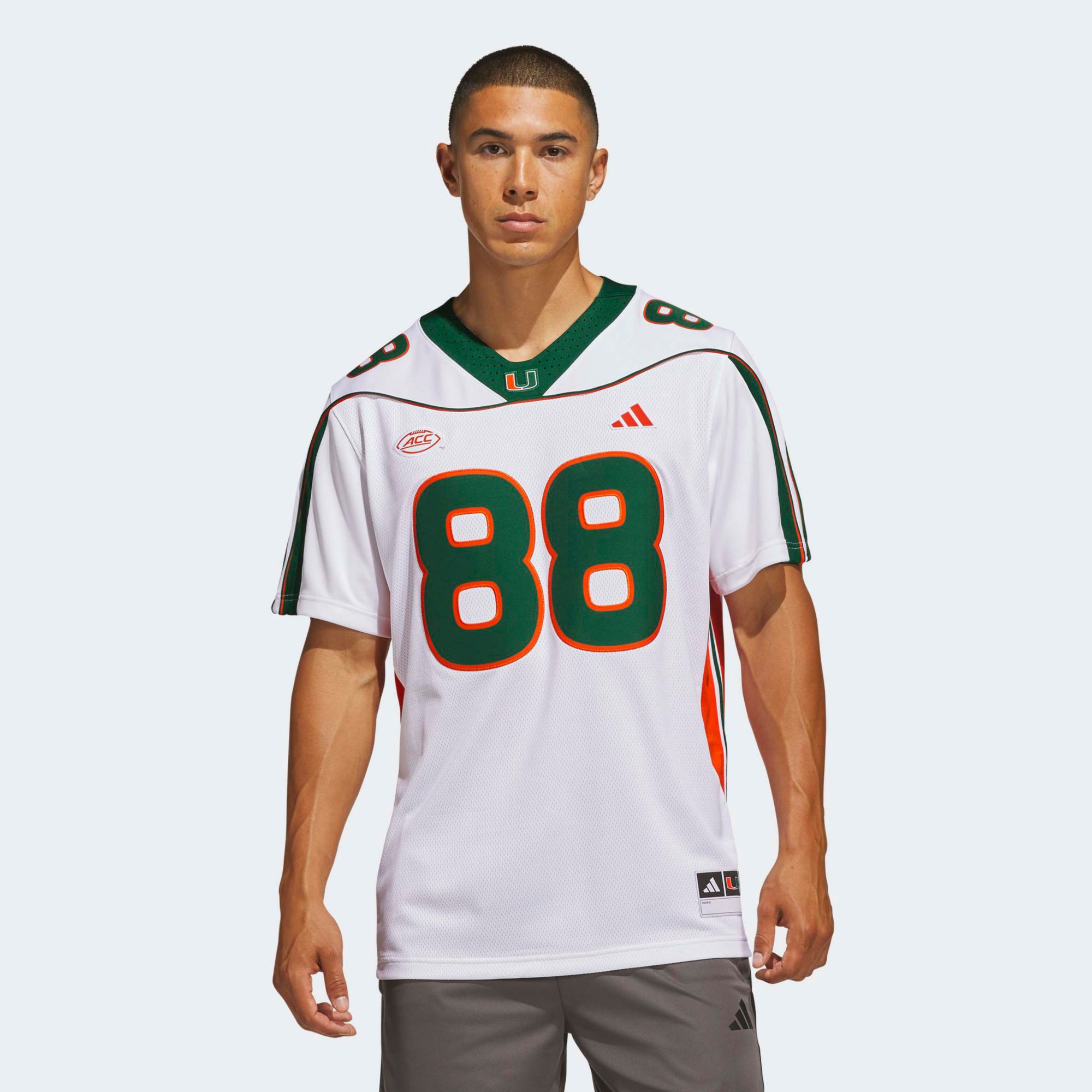 adidas Men's Miami Hurricanes Jeremy Shockey Premier Football Jersey
