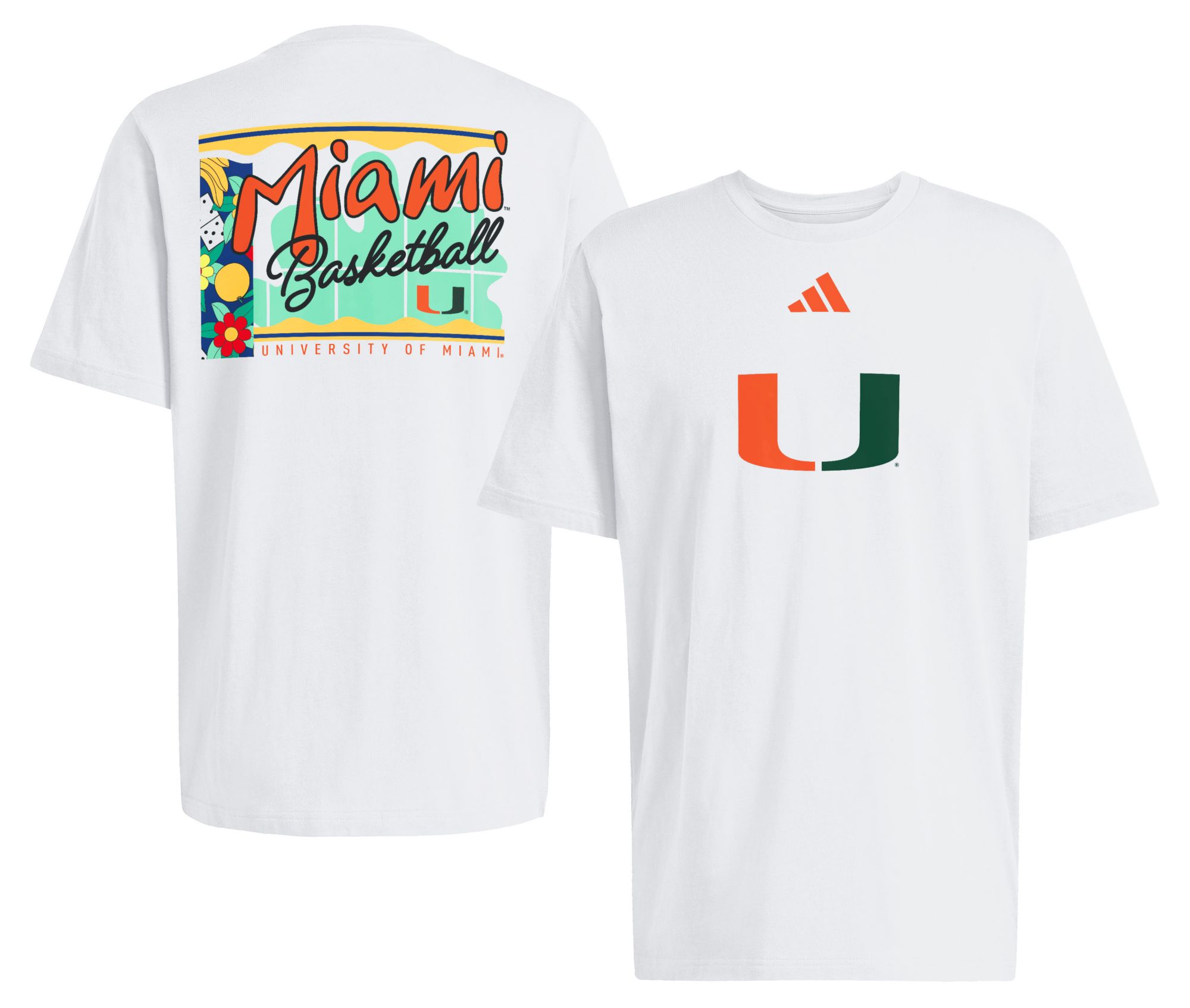 adidas Men's Miami Hurricanes Basketball T-Shirt