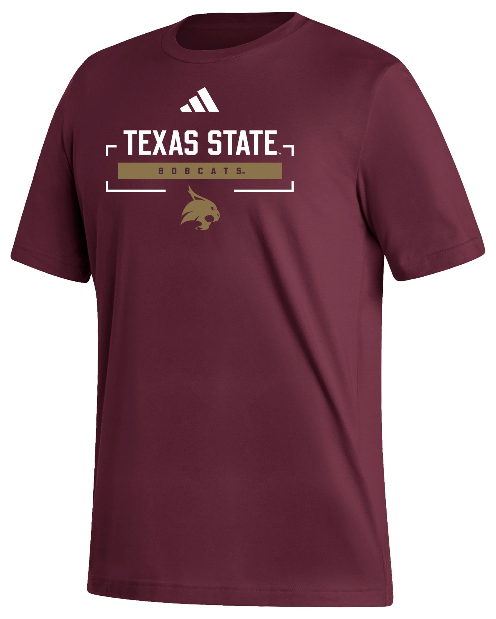 adidas Men's Texas State Bobcats Maroon Fresh Icon T-Shirt, XXL, Red