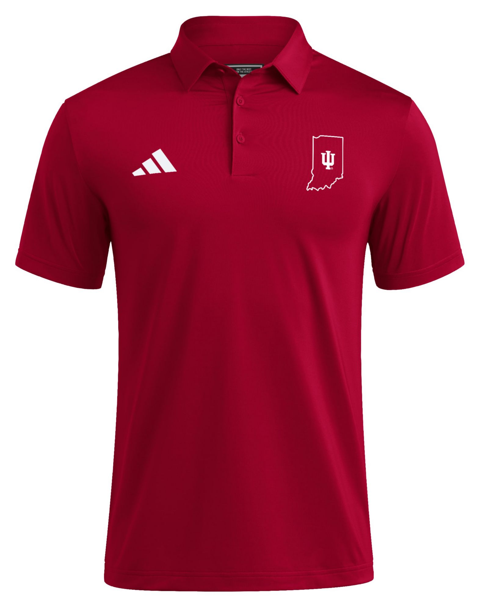 adidas Men's Indiana Hoosiers 365 Solid Polo, Small, Red