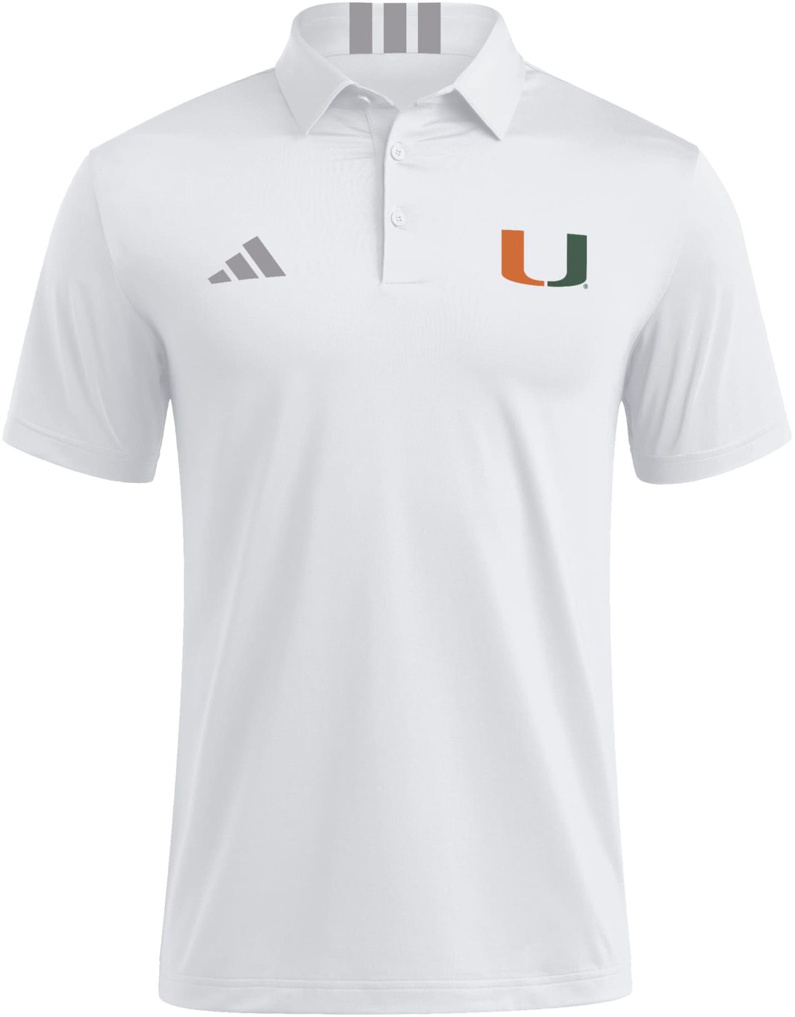 adidas Men's Miami Hurricanes 3-Stripes Polo
