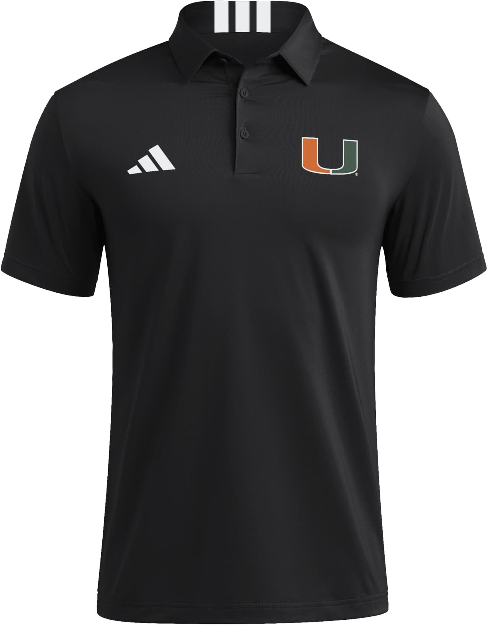 adidas Men's Miami Hurricanes 3-Stripes Polo