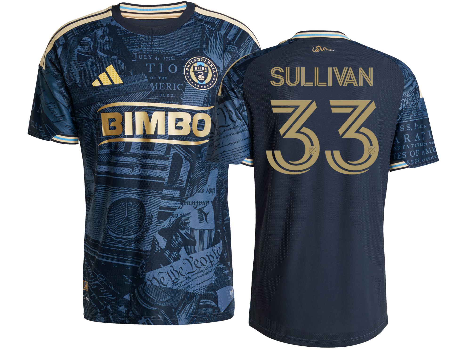 adidas Adult Philadelphia Union Quinn Sullivan #33 2026 Primary Authentic '1776 Kit' Jersey