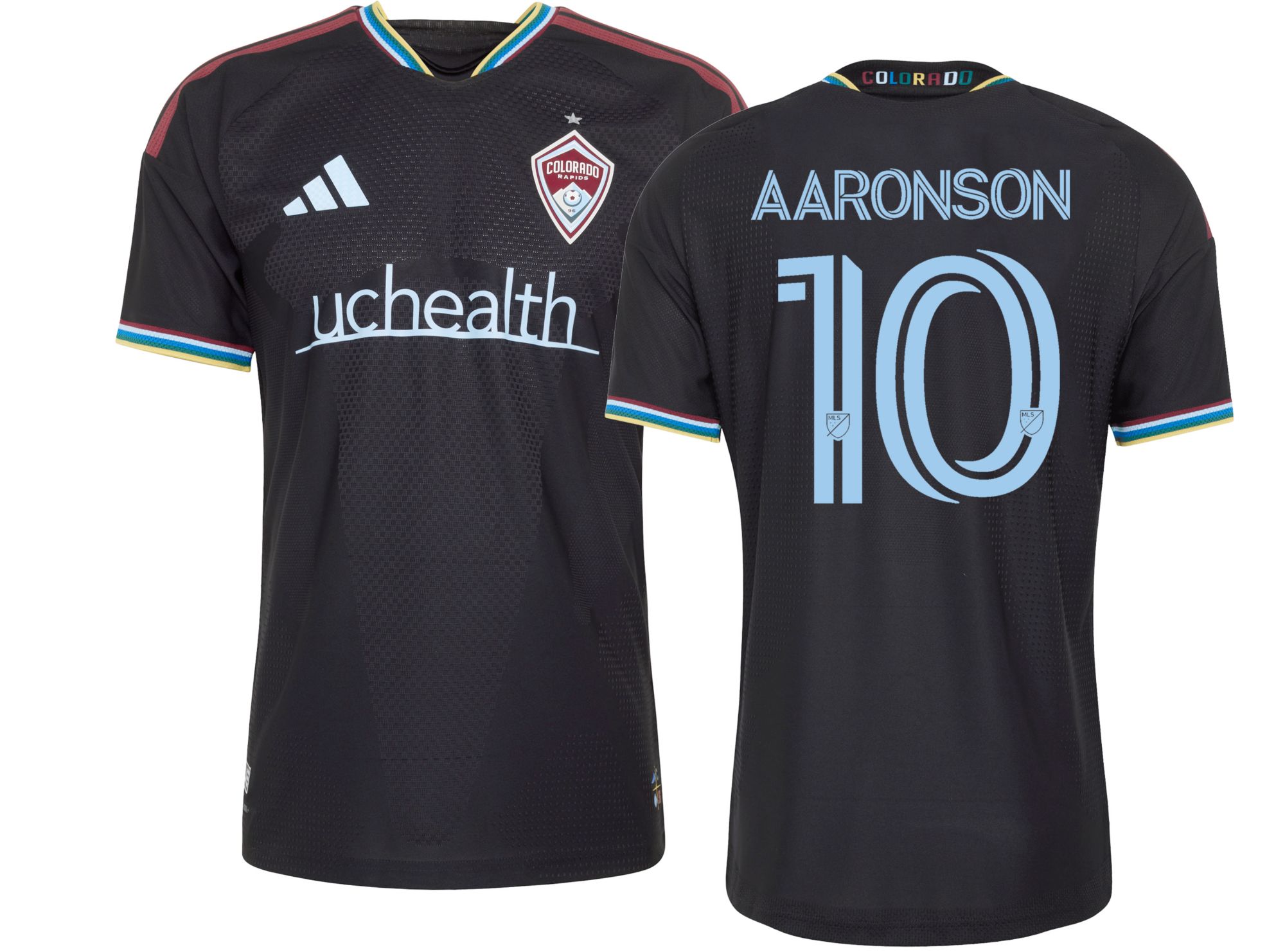 adidas Adult Colorado Rapids Paxten Aaronson #10 2026 Primary Authentic 'Colorful Colorado' Jersey