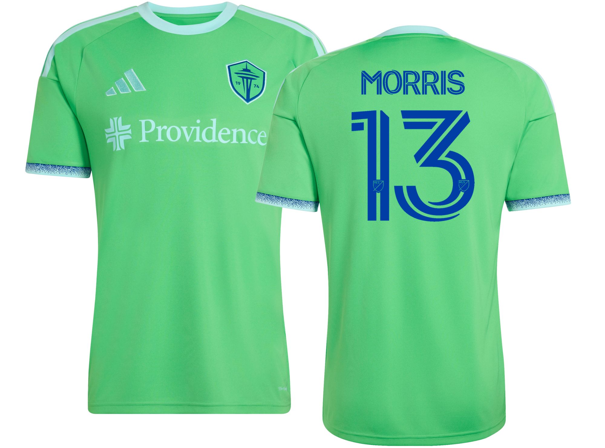 adidas Adult Seattle Sounders Jordan Morris #13 2026 Primary Replica 'The Evergreen State Kit' Jersey