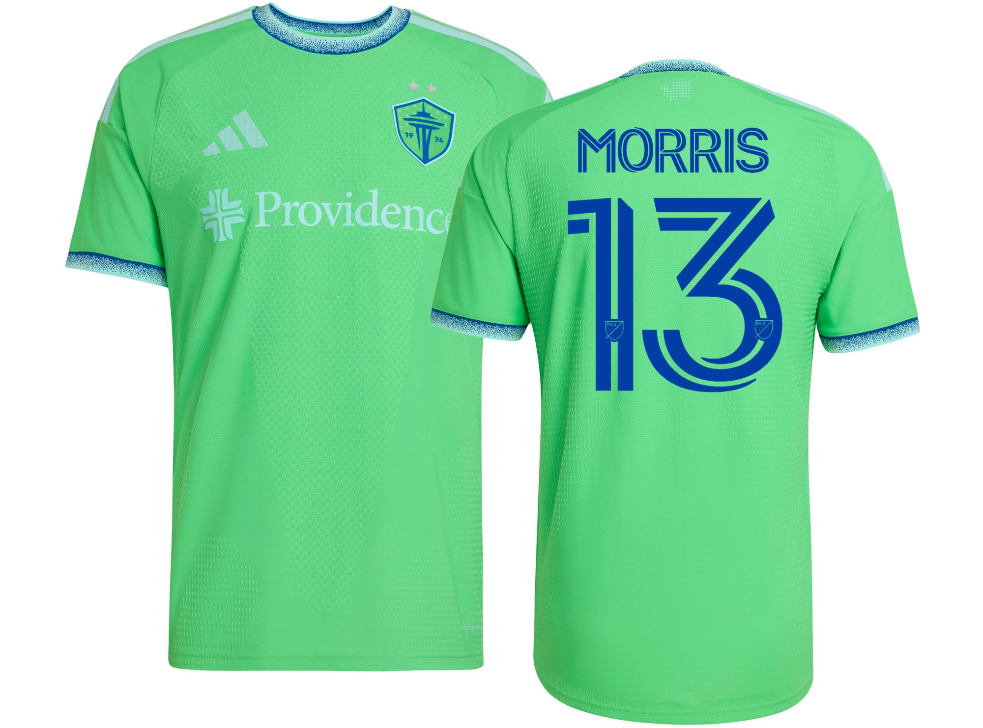 adidas Adult Seattle Sounders Jordan Morris #13 2026 Primary Authentic 'The Evergreen State Kit' Jersey