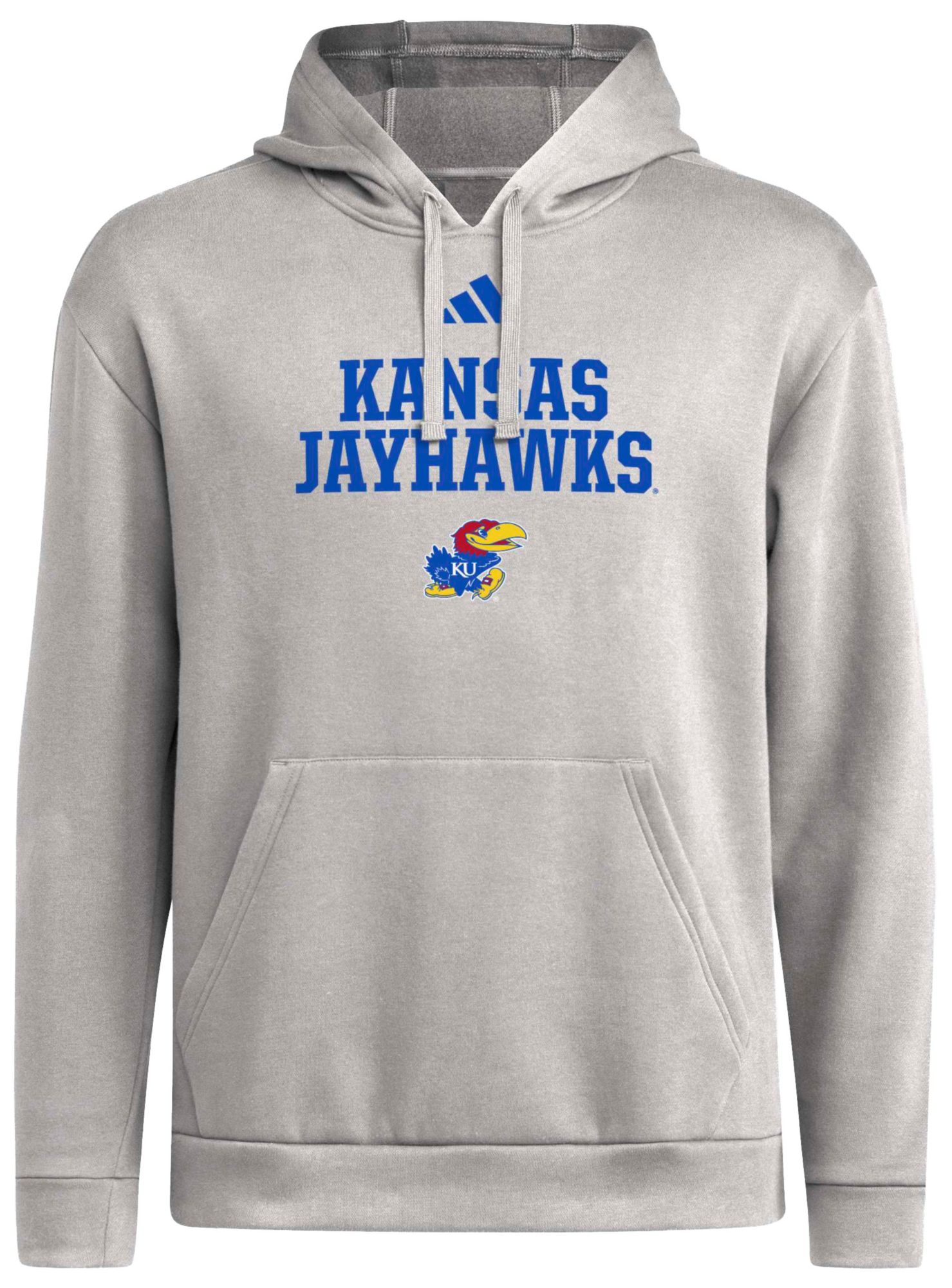 adidas Men's Kansas Jayhawks Gray Core Fleece Hoodie