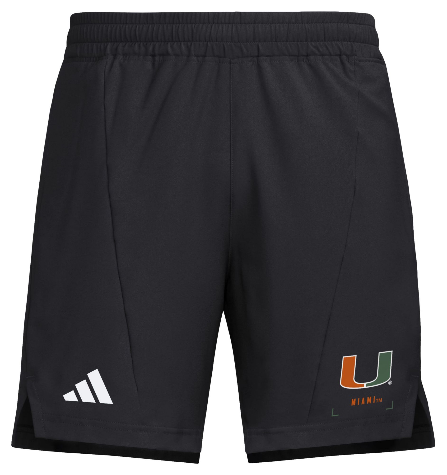 adidas Men's Miami Hurricanes Black 7" Woven Shorts