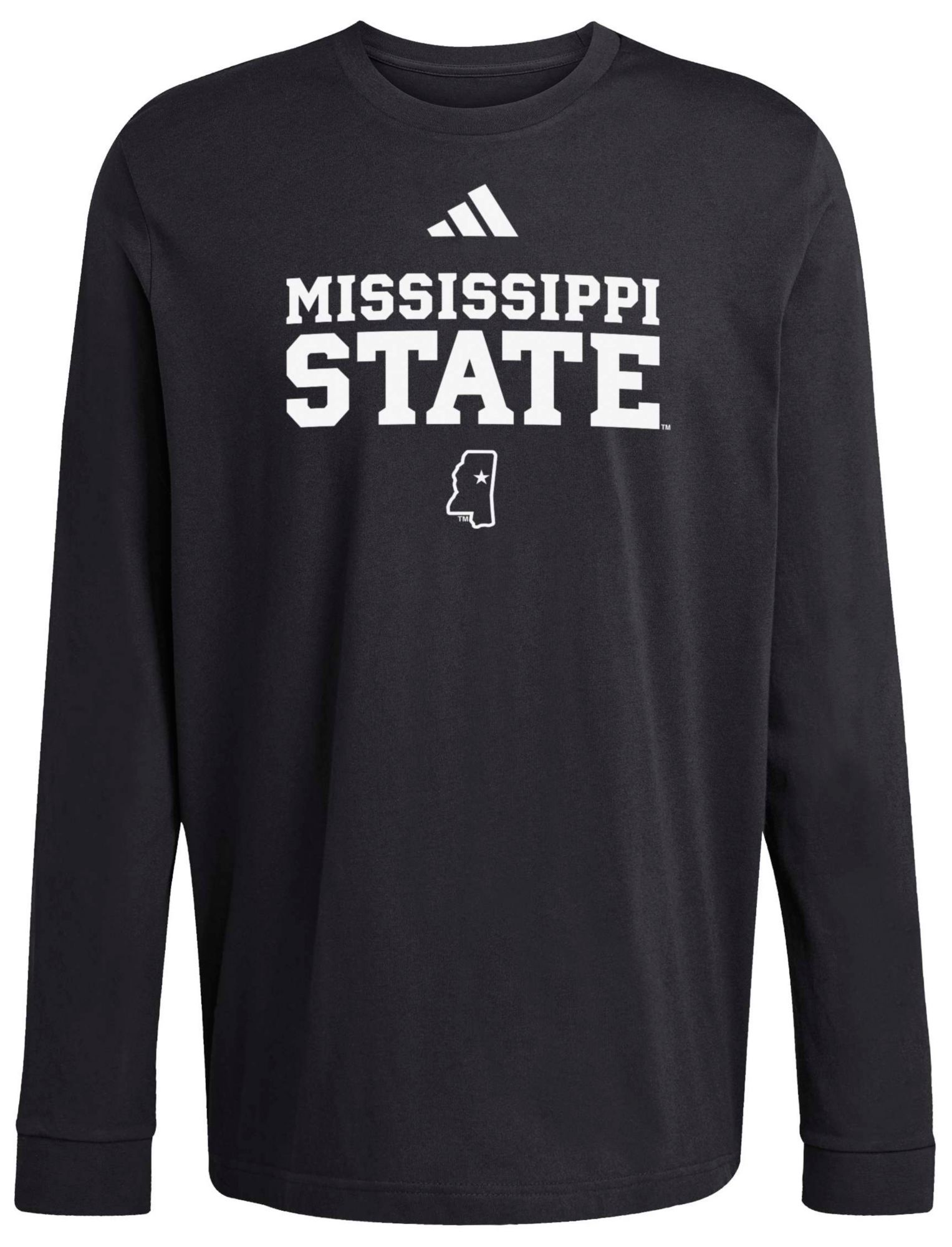 adidas Men's Mississippi State Bulldogs Black Fresh Long Sleeve Shirt