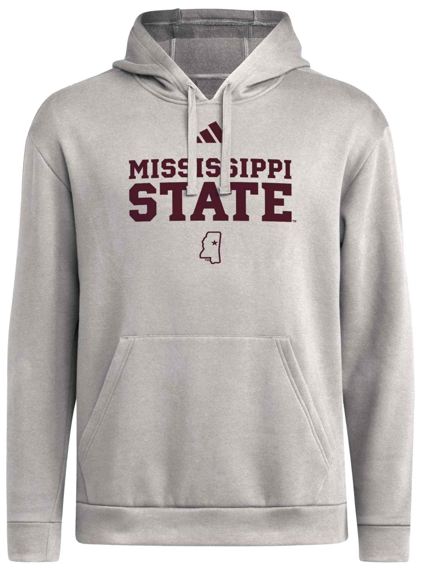adidas Men's Mississippi State Bulldogs Gray Core Fleece Hoodie