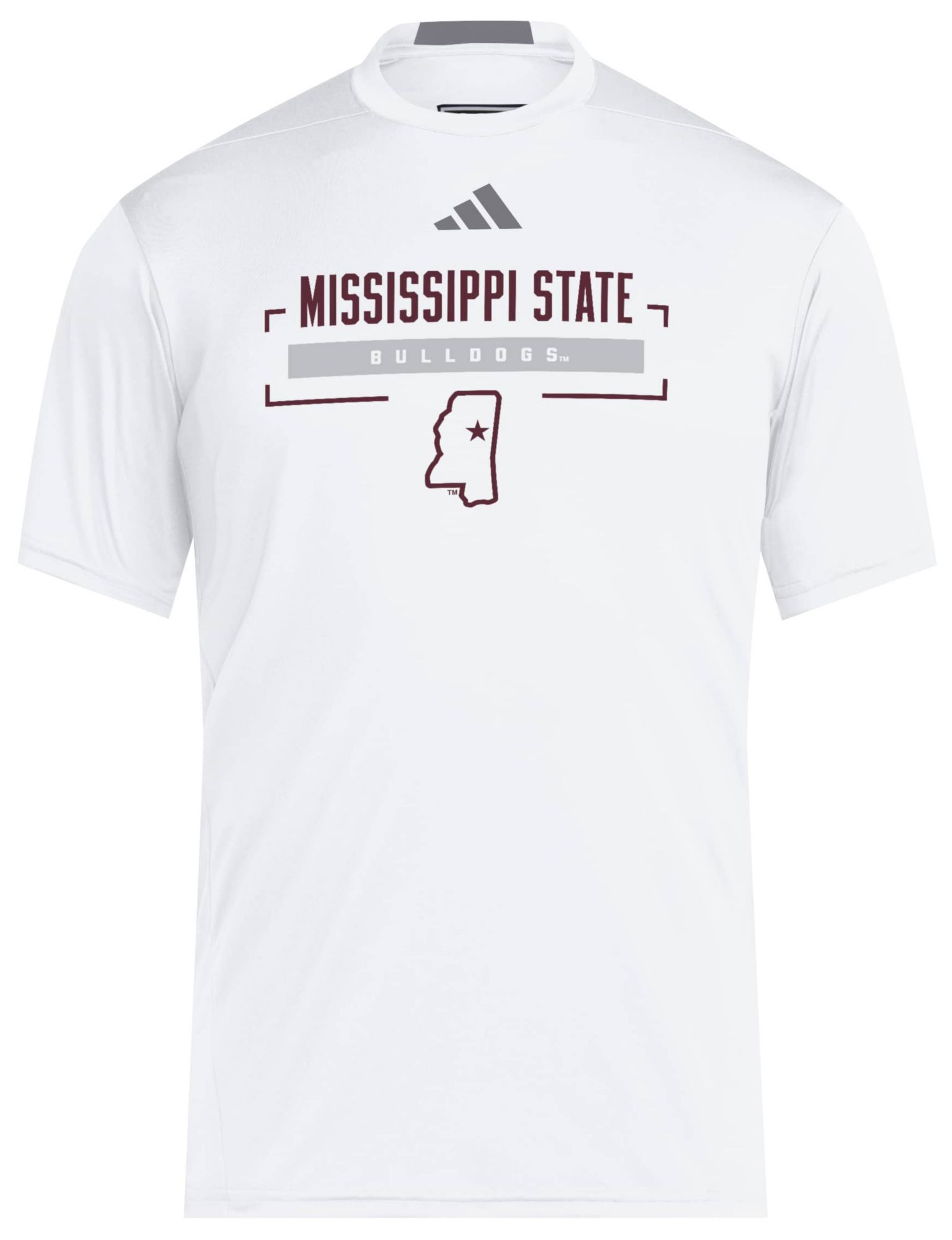 adidas Men's Mississippi State Bulldogs White D4T Icon T-Shirt