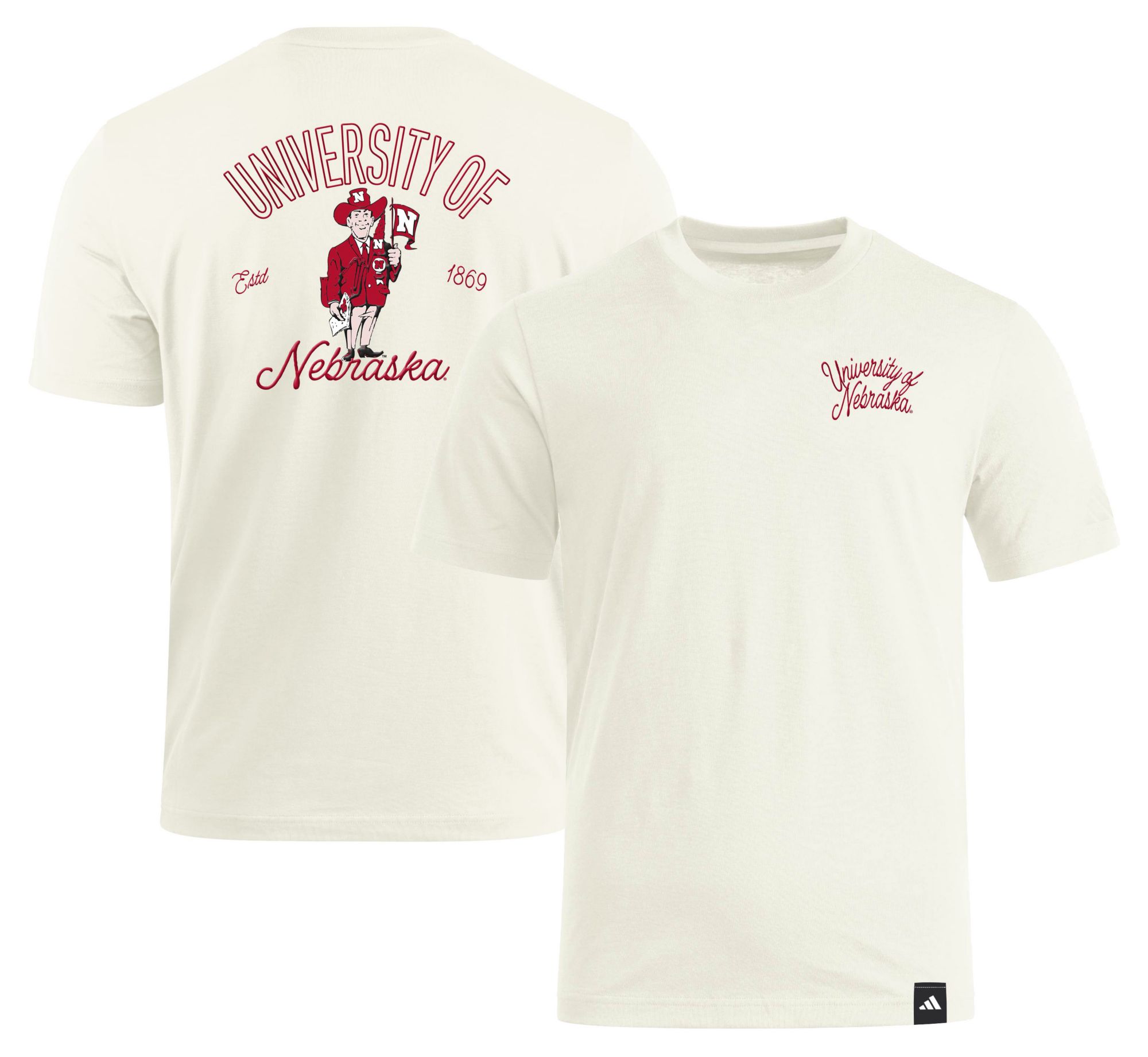 adidas Men's Nebraska Cornhuskers Cream Vintage Vault T-Shirt