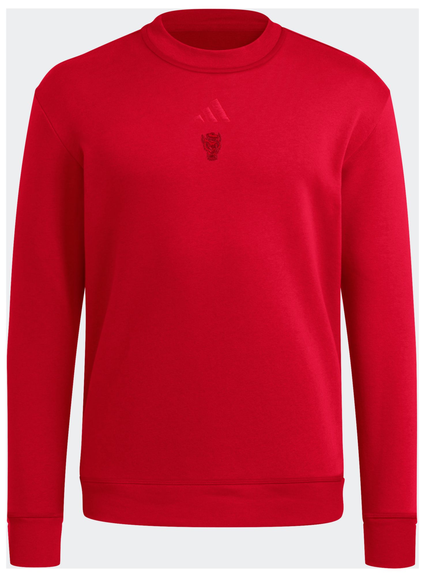 adidas Men's NC State Wolfpack Red Coaches Cozy Crewneck Sweatshirt