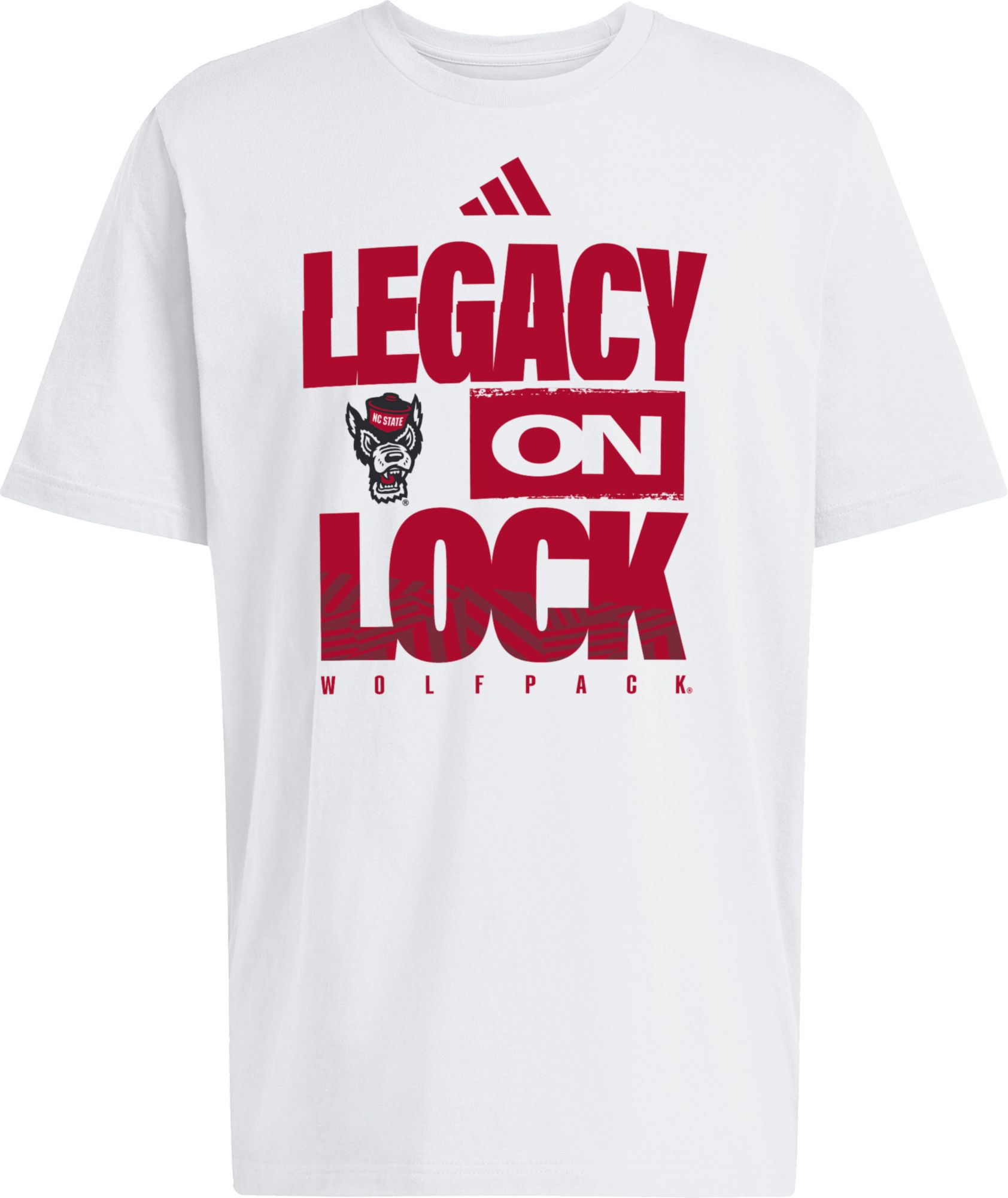 adidas Adult NC State Wolfpack 'Legacy On Lock' White Bench T-Shirt