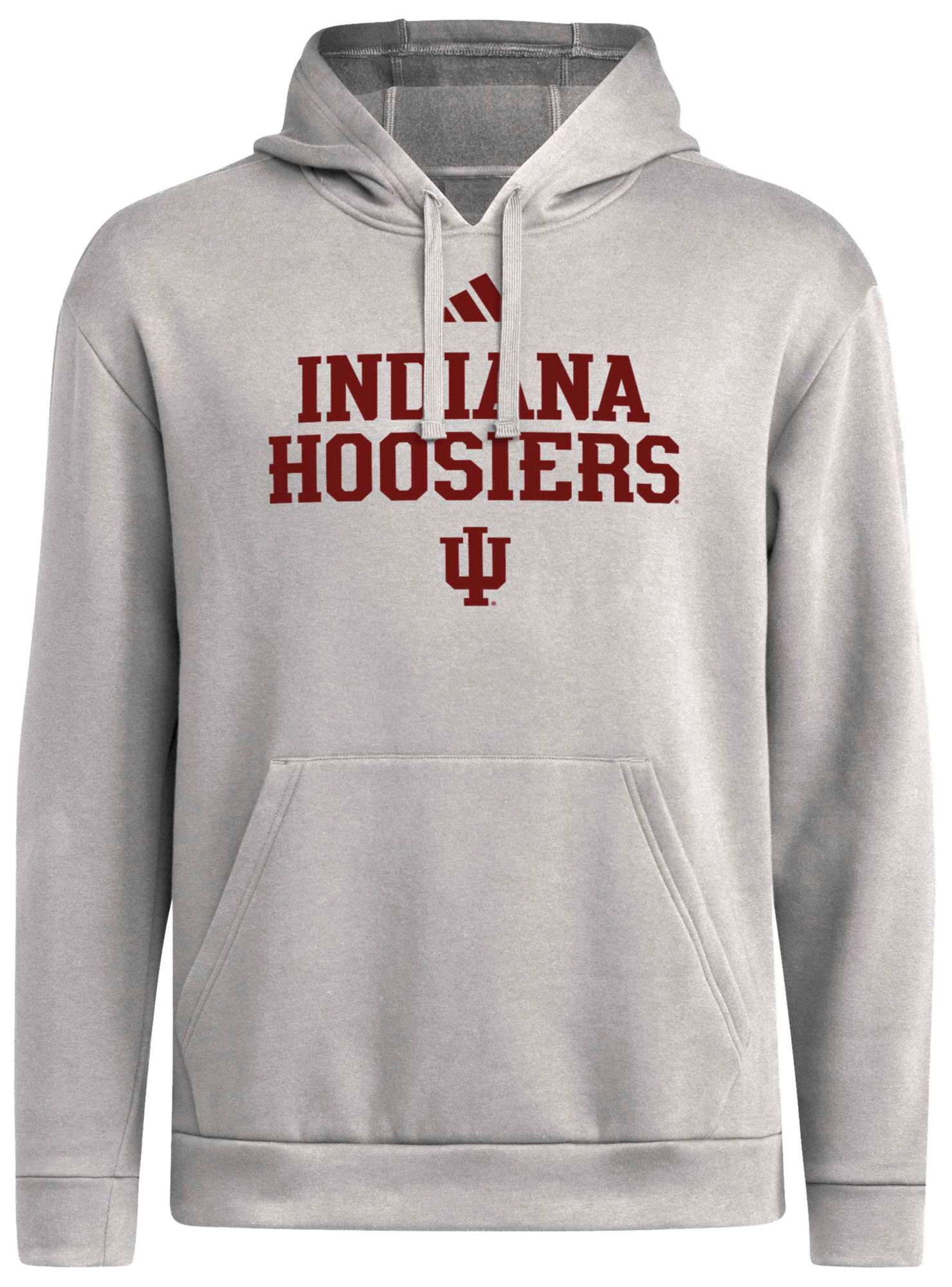 adidas Men's Indiana Hoosiers Gray Core Fleece Hoodie