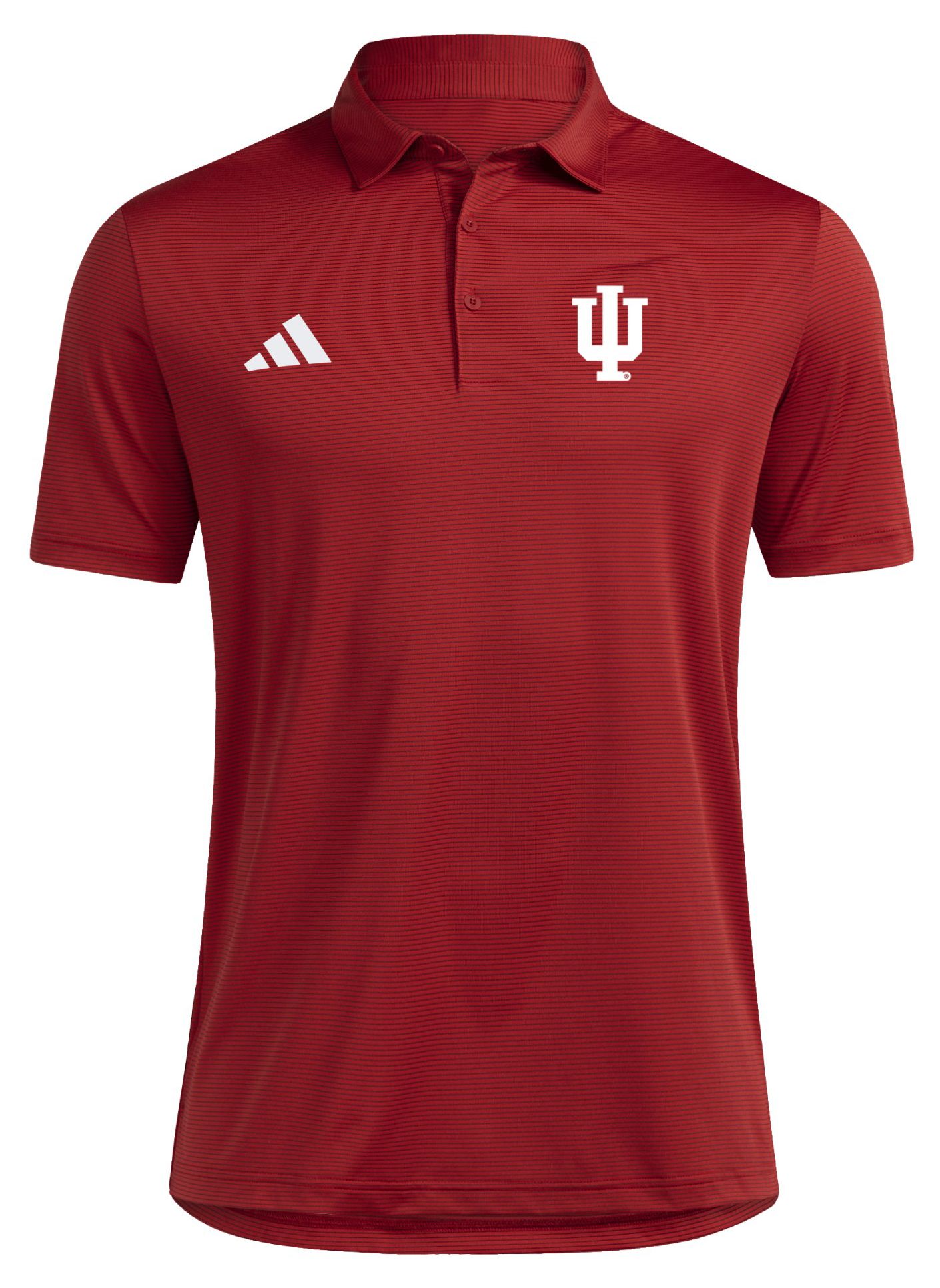adidas Men's Indiana Hoosiers Red Ultimate Stripe Coaches Polo