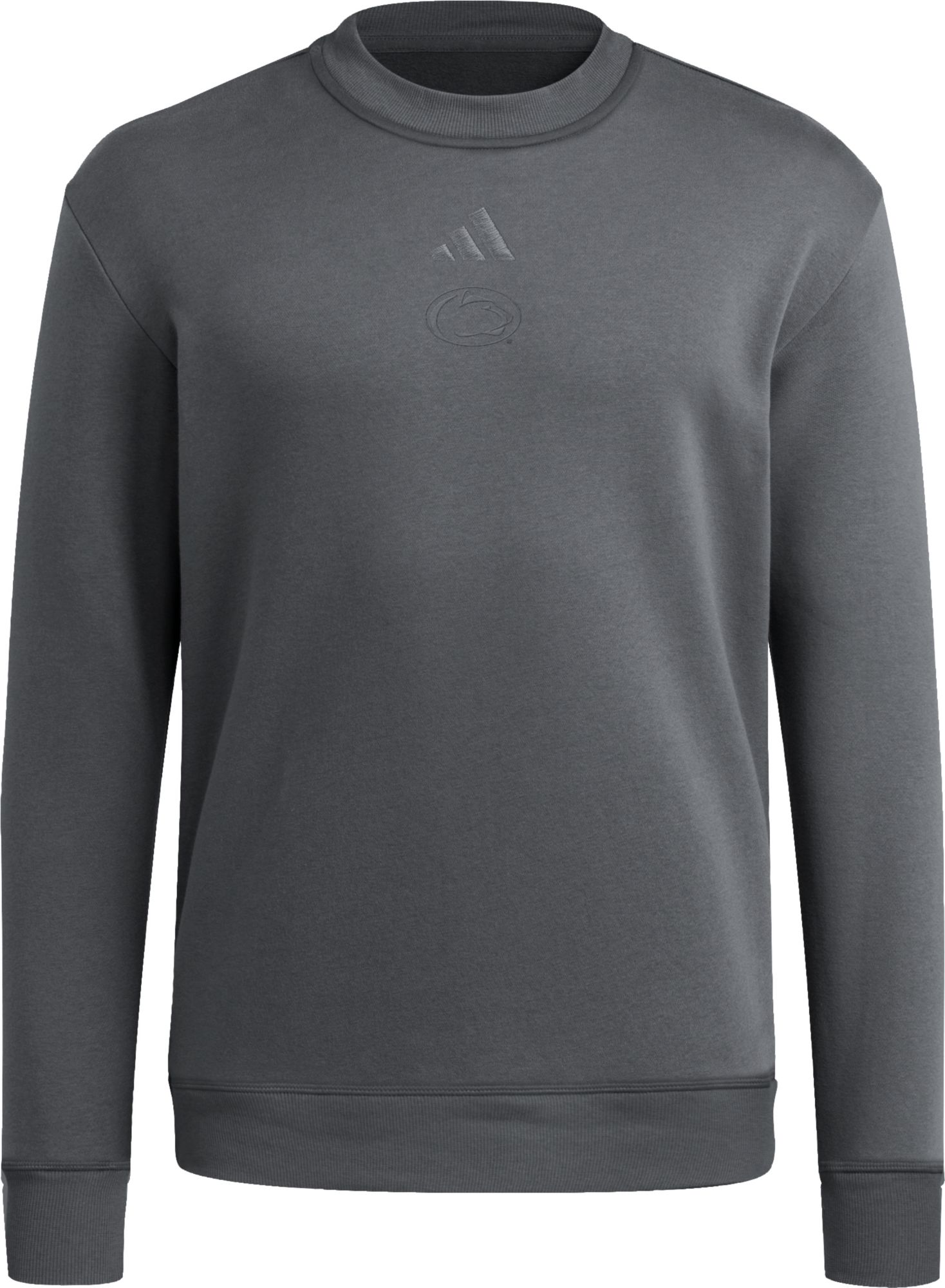 adidas Men's Penn State Nittany Lions Gray Coaches Cozy Crewneck Sweatshirt