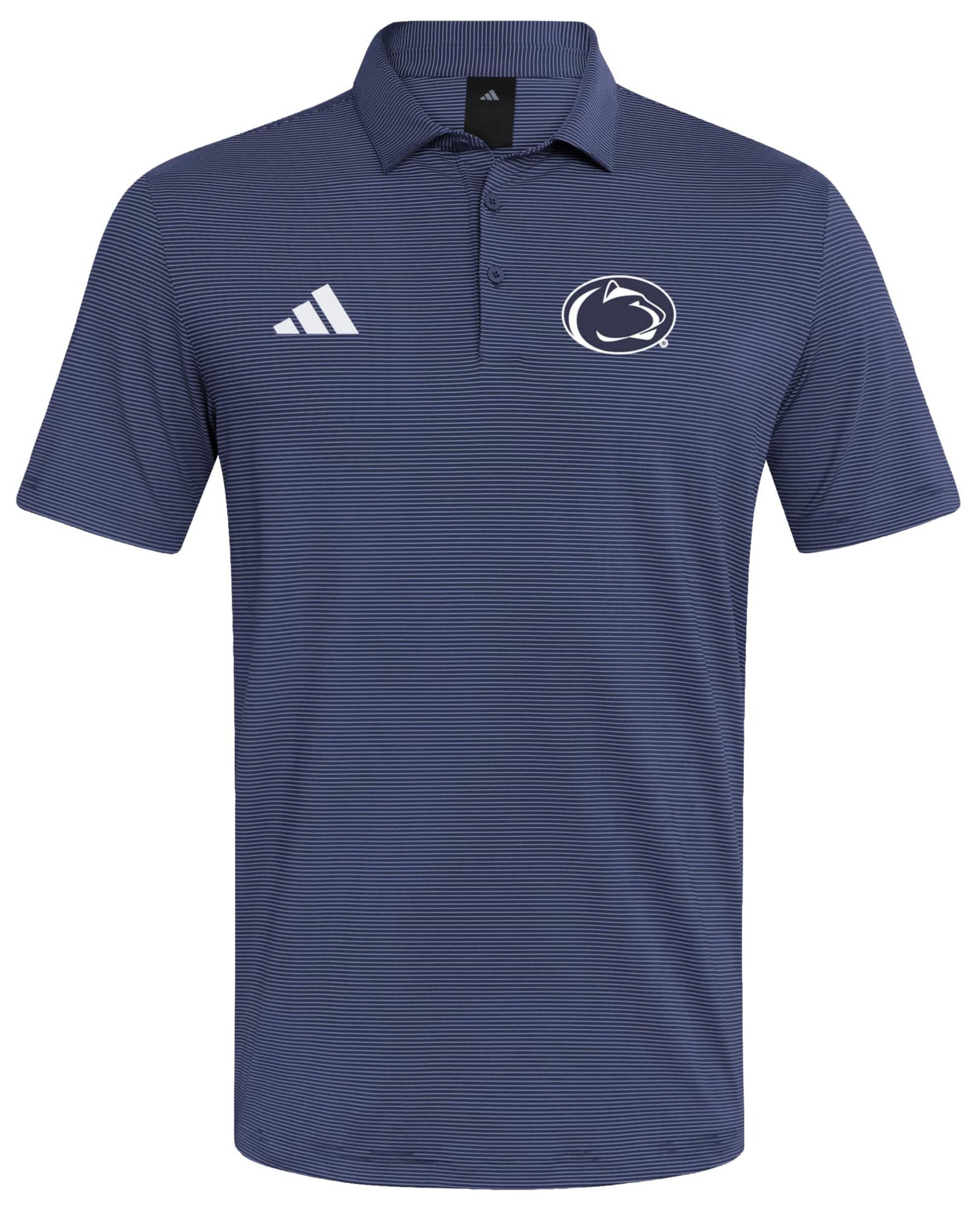 adidas Men's Penn State Nittany Lions Navy Ultimate Stripe Coaches Polo