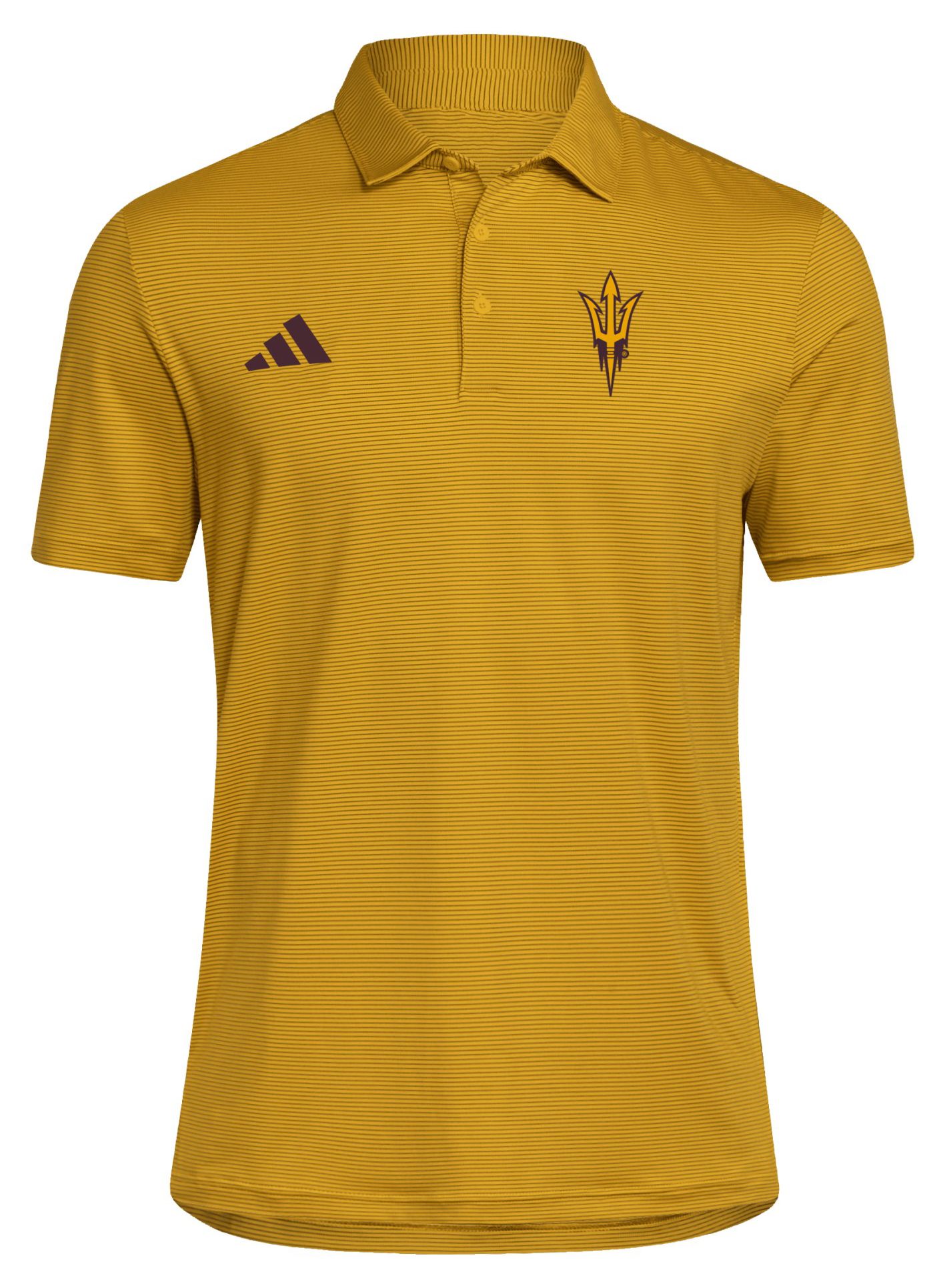 adidas Men's Arizona State Sun Devils Gold Ultimate Stripe Coaches Polo