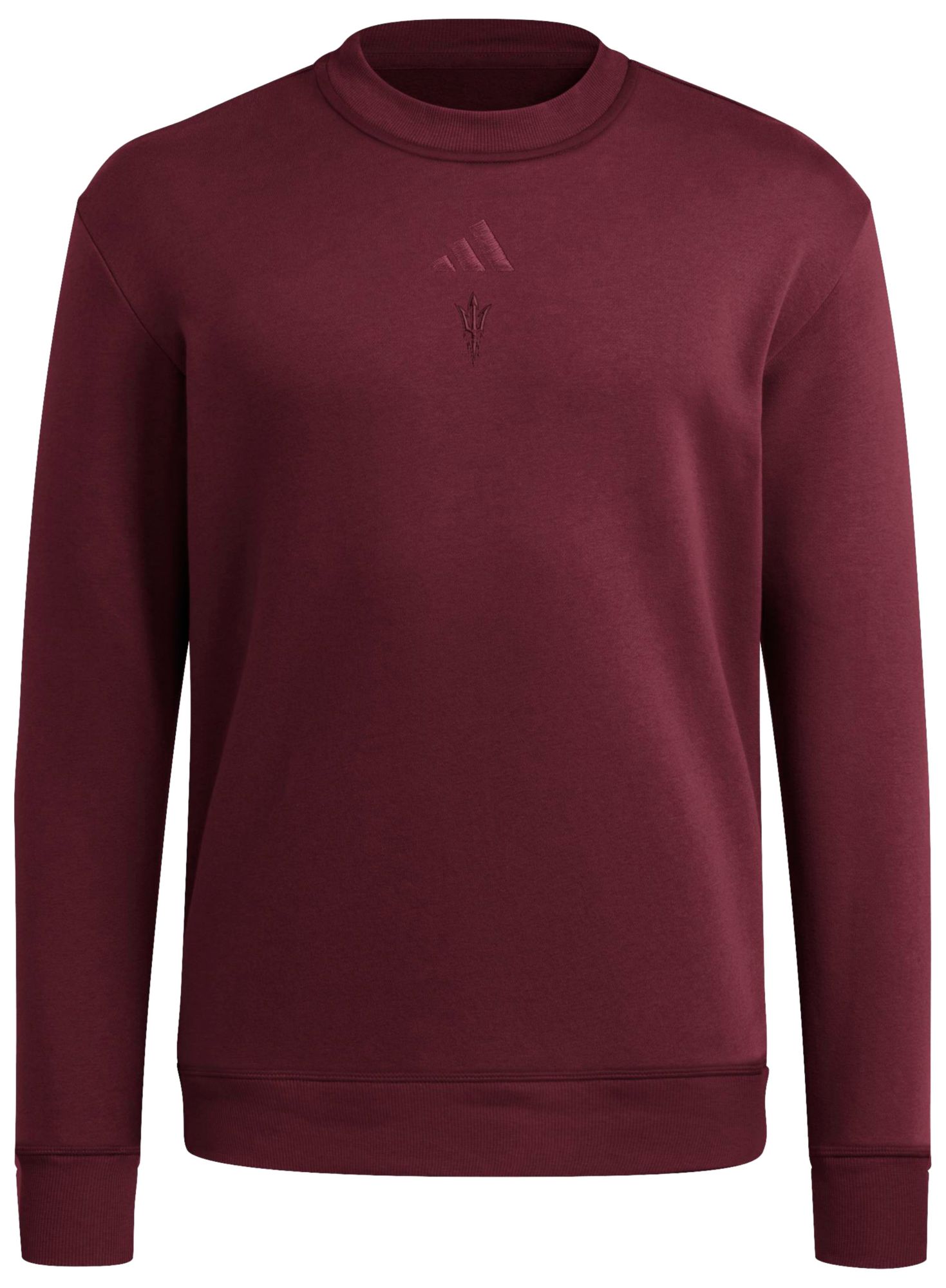 adidas Men's Arizona State Sun Devils Maroon Coaches Cozy Crewneck Sweatshirt