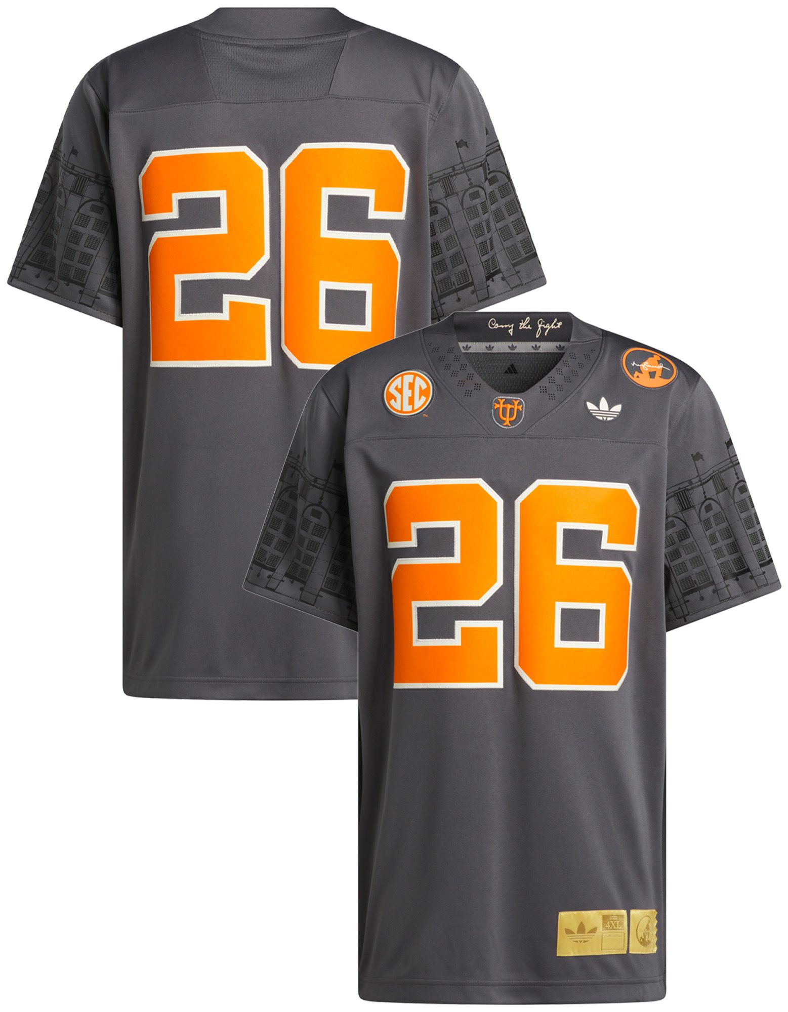 adidas Men's Tennessee Volunteers Smokey Grey Premier Football Jersey