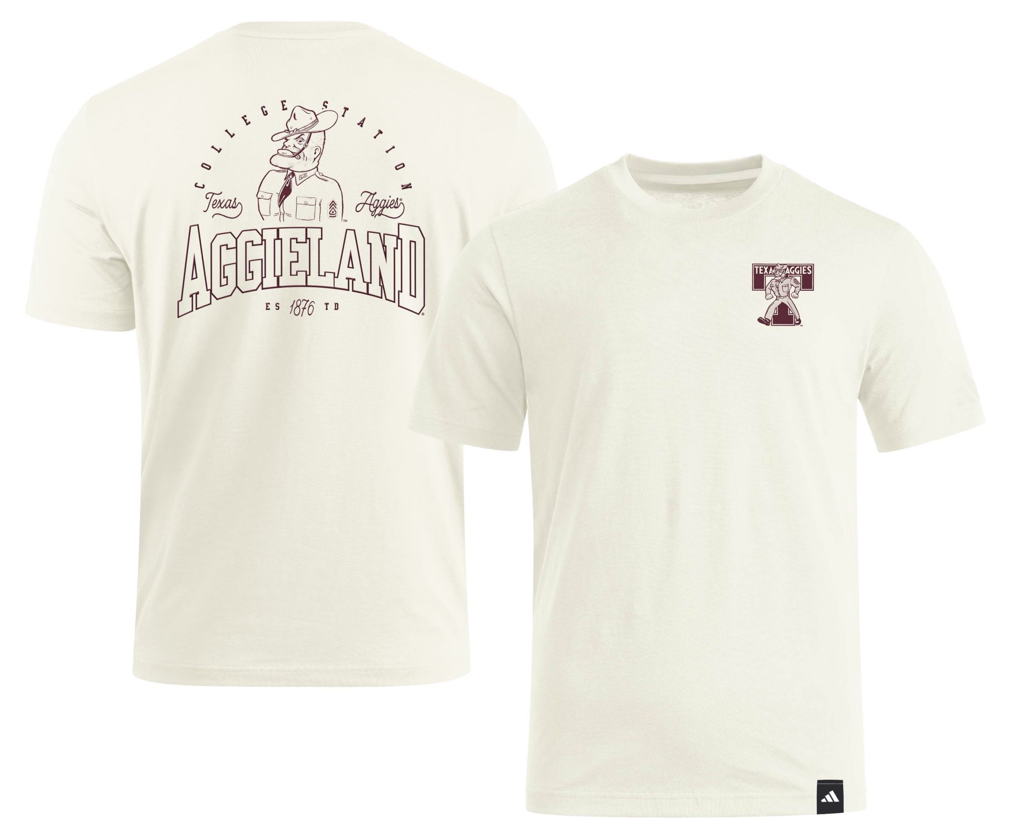 adidas Men's Texas A&amp;M Aggies Cream Vintage Vault T-Shirt