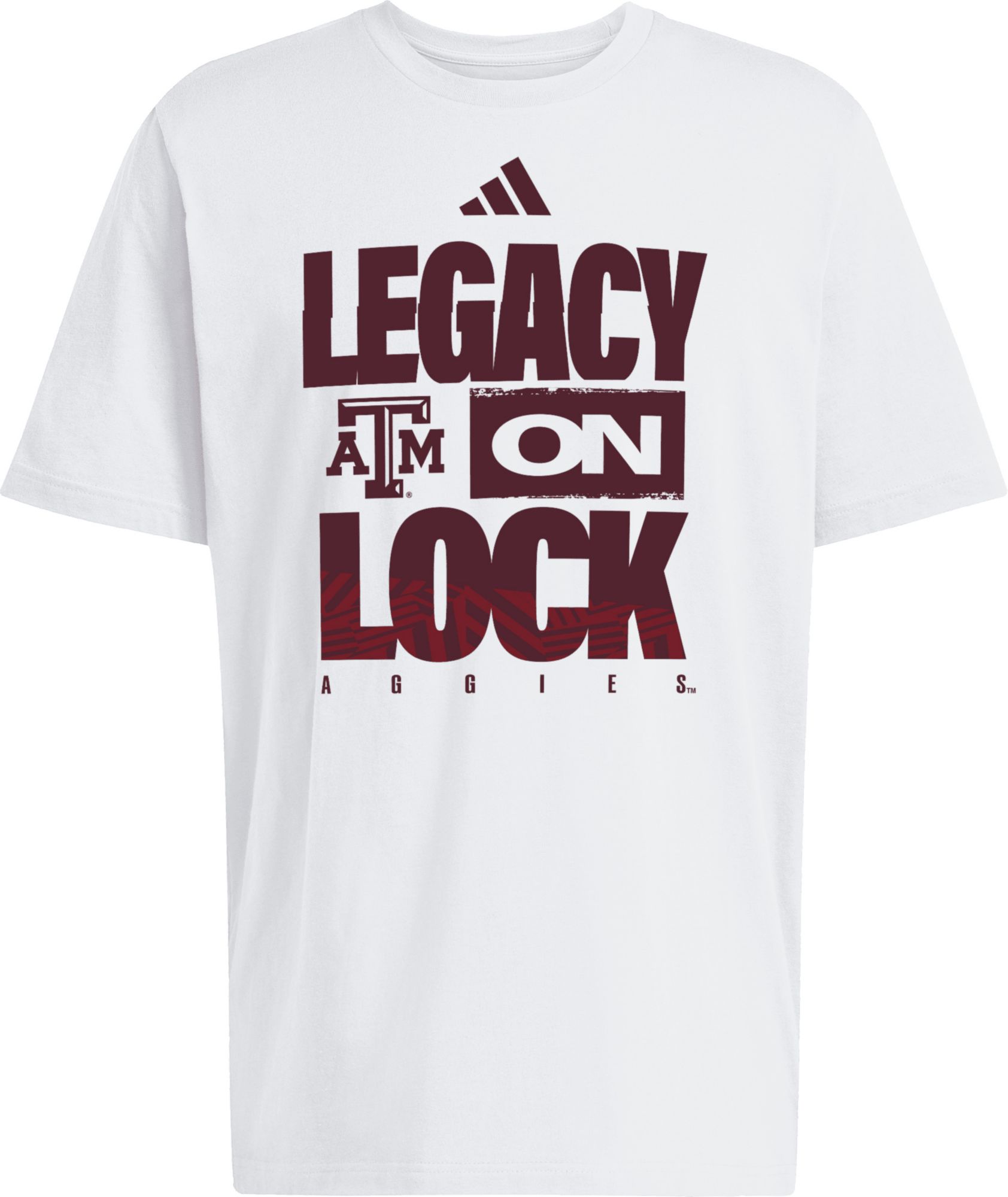 adidas Adult Texas A&M Aggies 'Legacy On Lock' White Bench T-Shirt