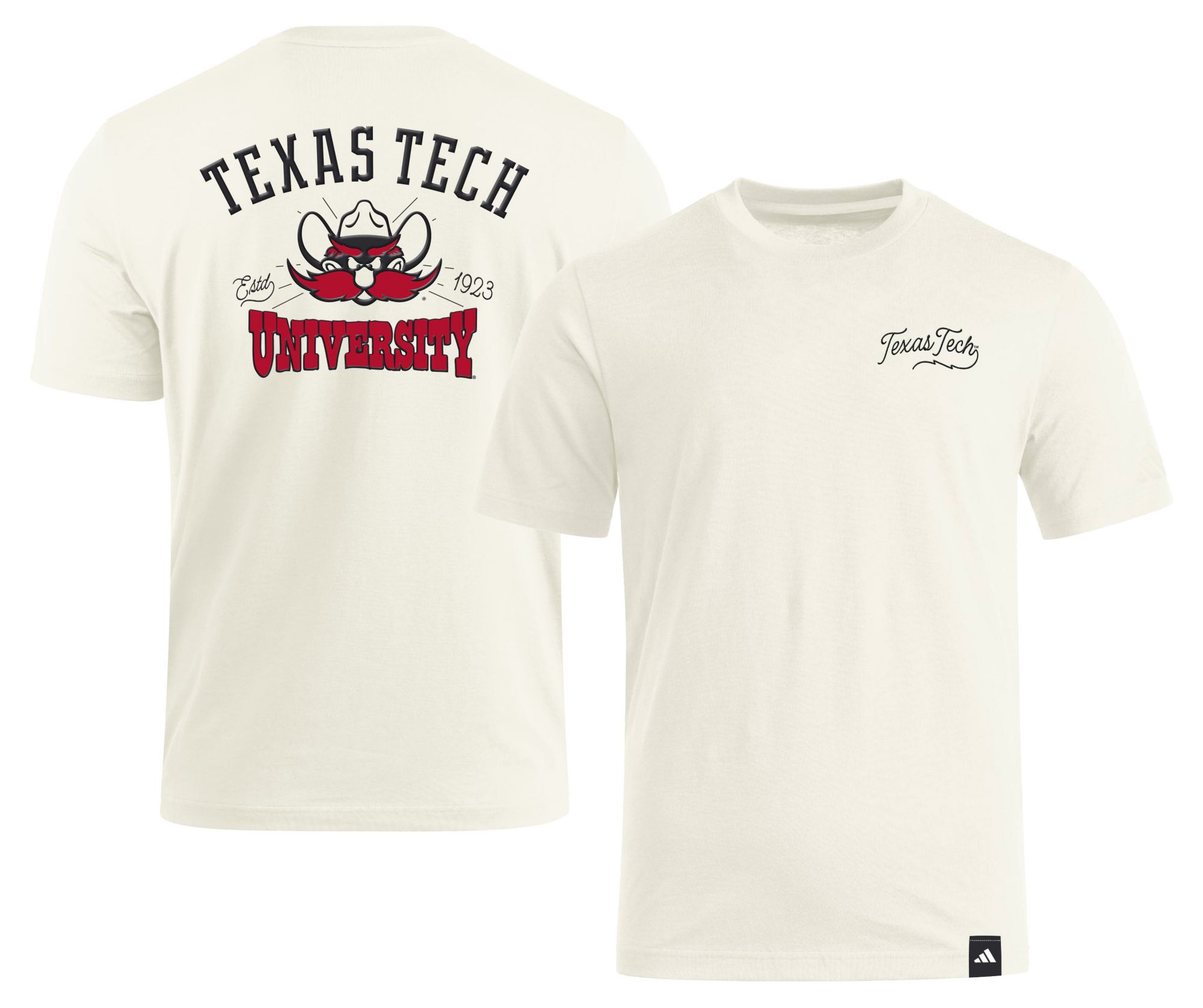 adidas Men's Texas Tech Red Raiders Cream Vintage Vault T-Shirt